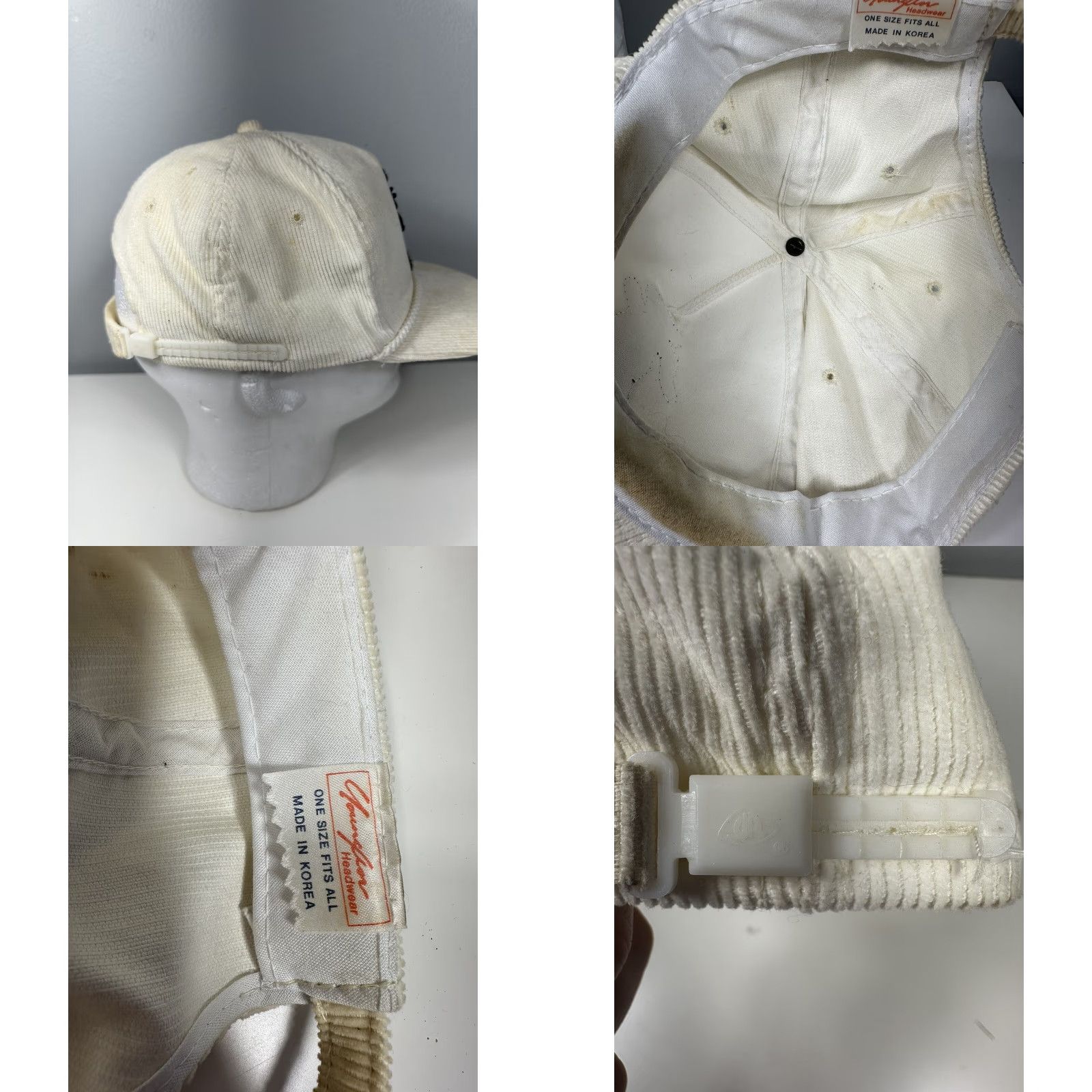 Roper VINTAGE Grateful Dead Dancing Bear Corduroy Rope SnapBack Hat 80s 90s White Adjustable Men Hat Size ONE SIZE - 8 Thumbnail