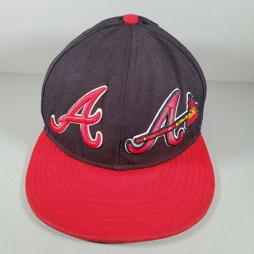 New Era New Era 59Fifty Atlanta Braves Double Logo Fitted 7 5/8 Hat Size ONE SIZE - 1 Thumbnail