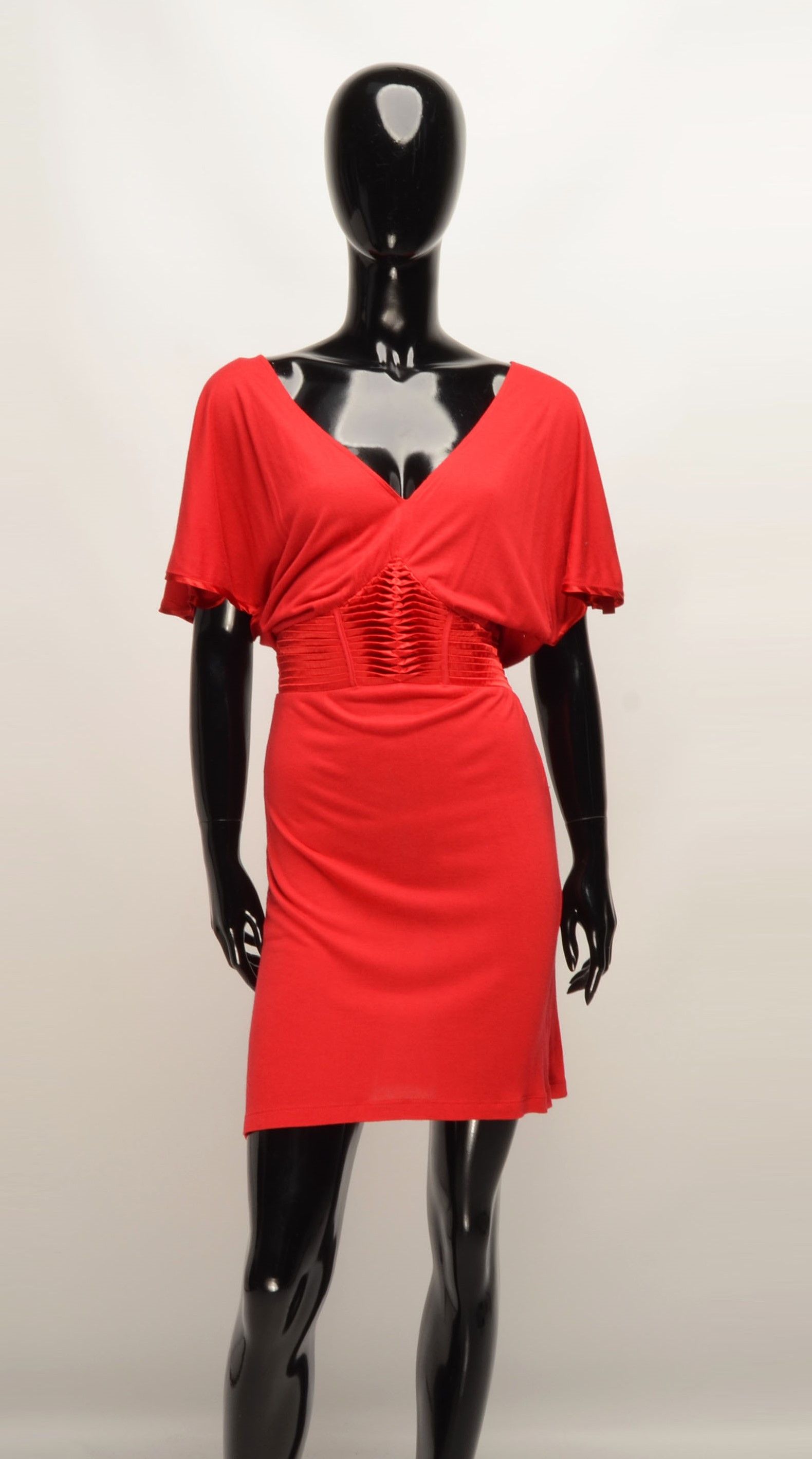 Miss Sixty × Vintage Miss Sixty Y2K Deep V-Neck Batwing Sleeves Mini Dress Size XS / US 0-2 / IT 36-38 - 1 Thumbnail
