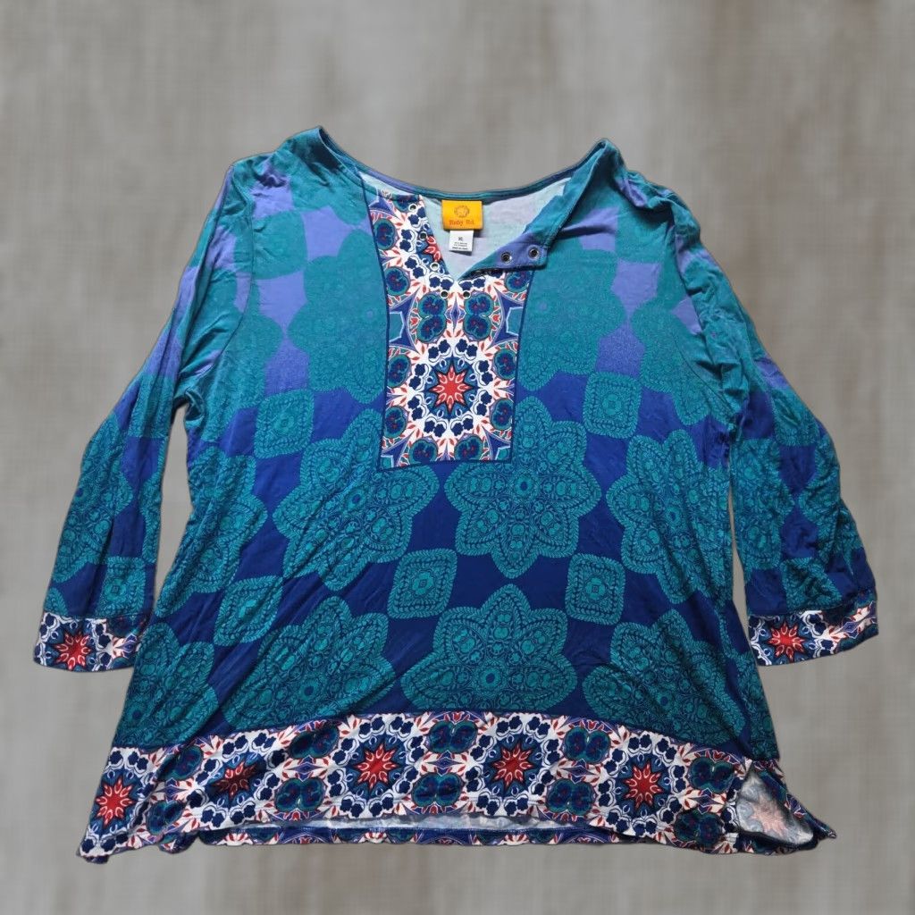 Vintage Ruby Rd Shirt Women's T-Shirt XL Blue 3/4 Sleeve Adult XL Blue Ruby Rd Shirt 3/4 Sleeve Women’s XL Blue Size XL / US 12-14 / IT 48-50 - 1 Thumbnail