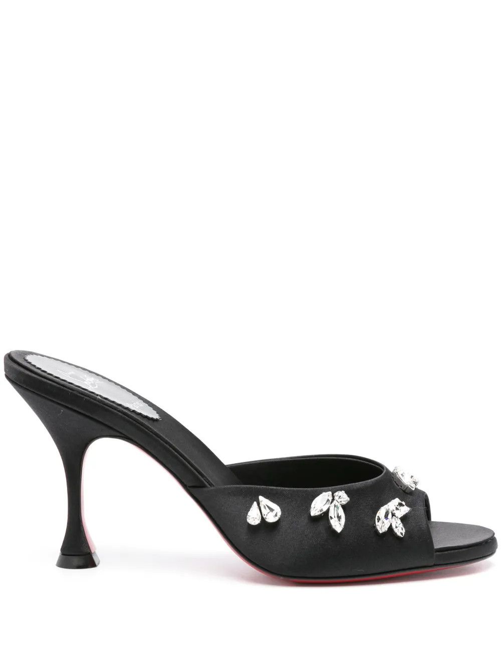 Christian Louboutin o1s1wg110125 Degraqueen 85mm Satin Mules in Black Size US 9 / IT 39 - 2 Thumbnail