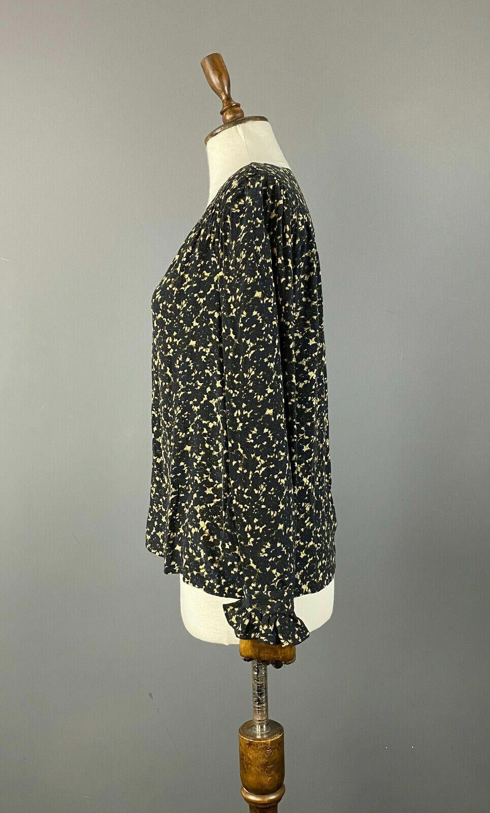 Wilkes Bashford BA&SH Viscose Top in Bleu Nuit Long Sleeve Blouse Size 0 Size XS / US 0-2 / IT 36-38 - 4 Thumbnail