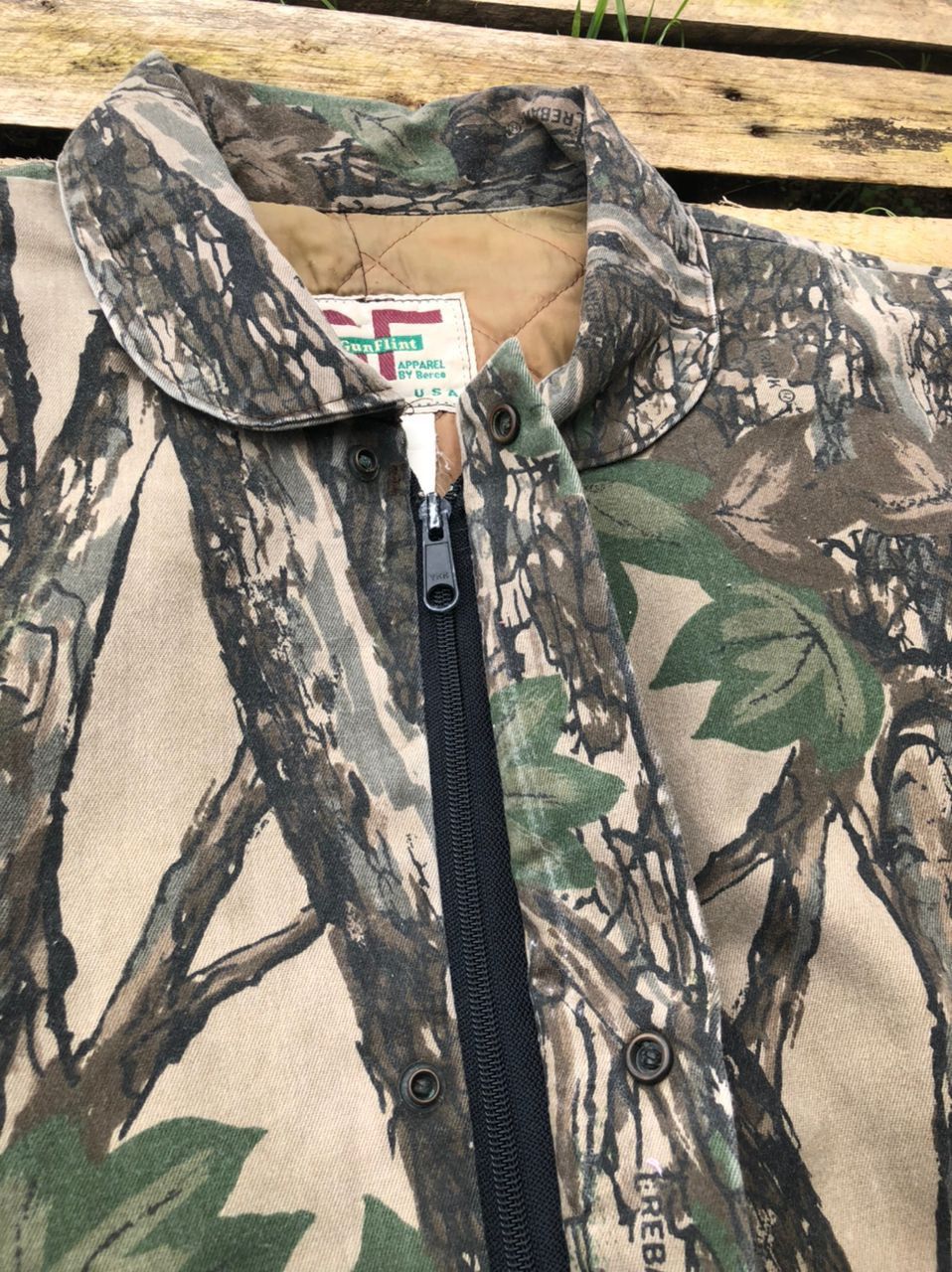 Vintage Vintage Gun Flint Camo Hunting Bombers Jacket Size US L / EU 52-54 / 3 - 4 Thumbnail