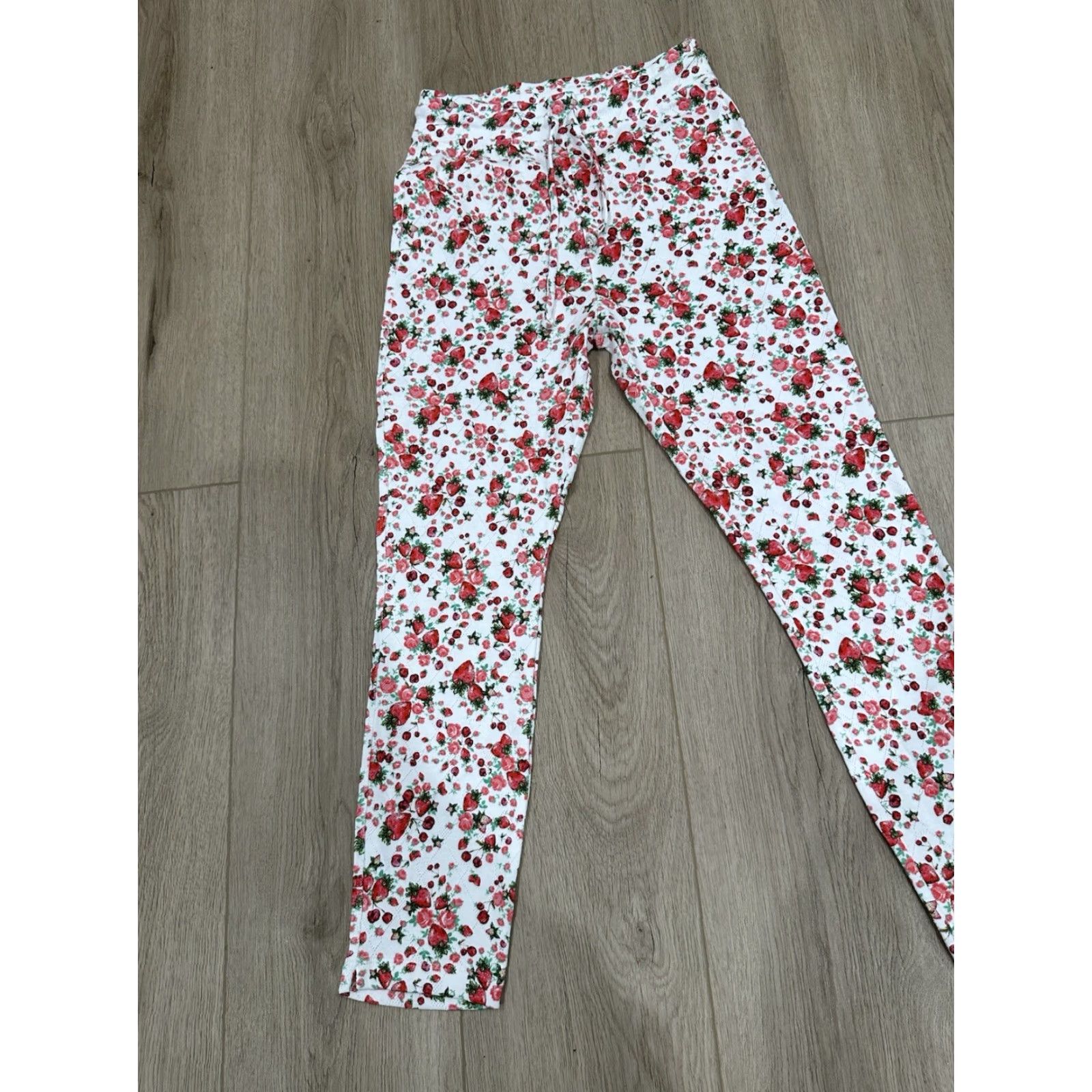 LoveShackFancy VINTAGE LOVESHACKFANCY Brently Fruity Print Slim Pajama Pants Womens XS Cotton Size 26" / US 2 / IT 38 - 3 Thumbnail