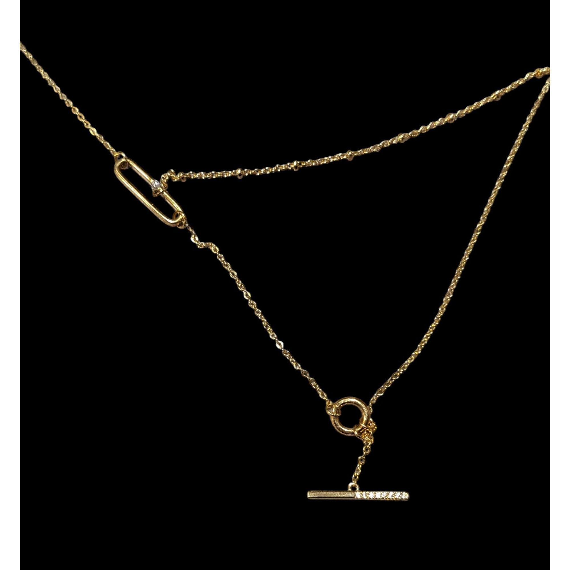 Other Minimalist Crystal Gold Tone Abstract Dainty Multilayer Neck Size ONE SIZE - 2 Thumbnail