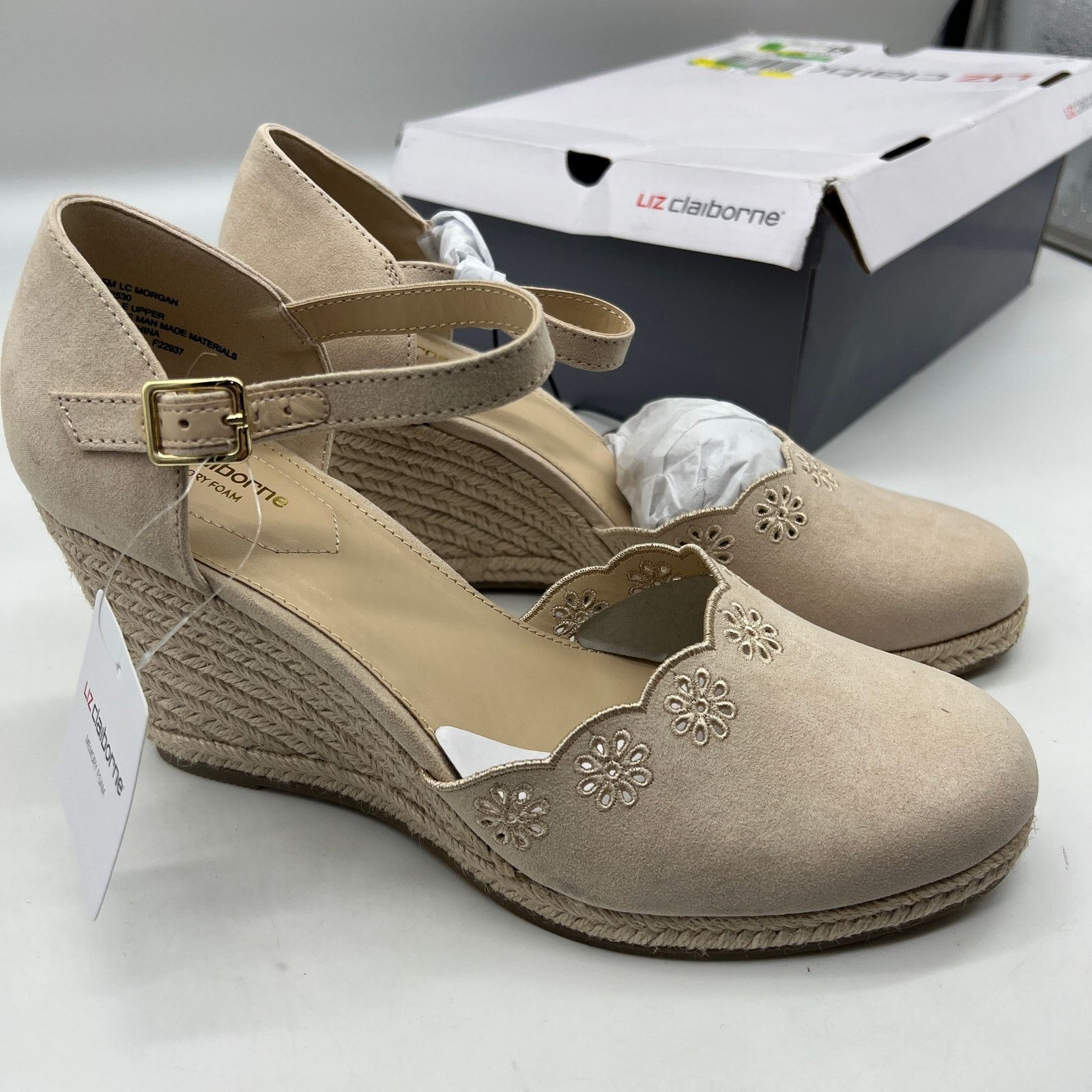 Other Liz Claiborne Morgan Women's Wedge Heels Cream Sand Size 9.5 Size US 9.5 / IT 39.5 - 2 Thumbnail