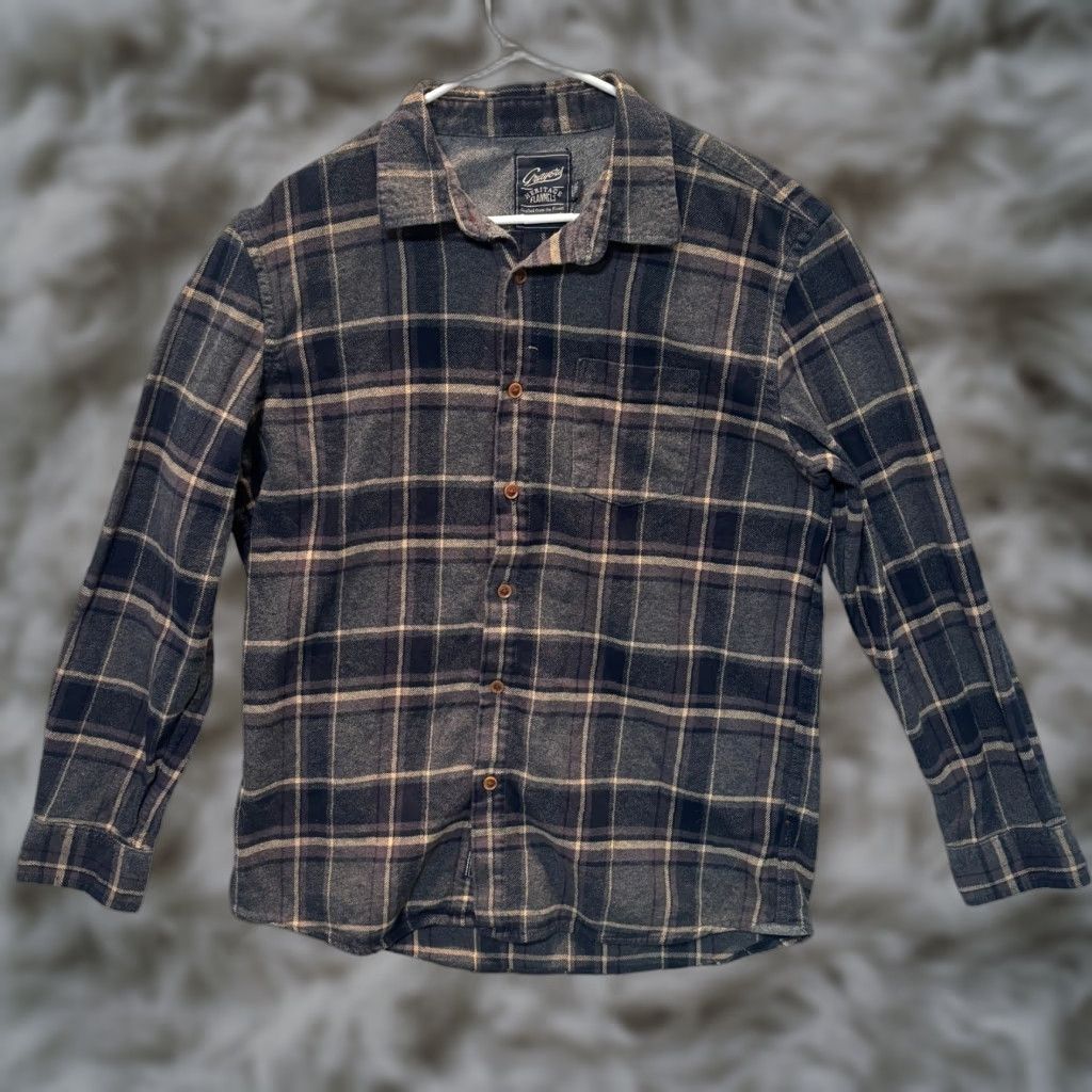 Grayers Grayers Shirt Mens Large Purple Gray Plaid Heritage Flannel Cotton Button Up Size US L / EU 52-54 / 3 - 1 Thumbnail