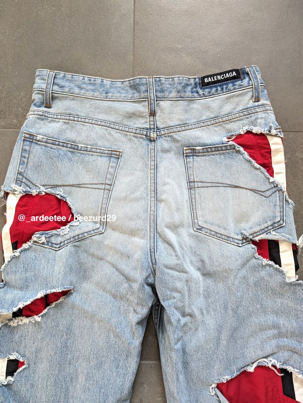 Balenciaga *NEW* SLASHED DENIM/TRACK PANTS HYBRID FW21 Size US 30 / EU 46 - 9 Thumbnail
