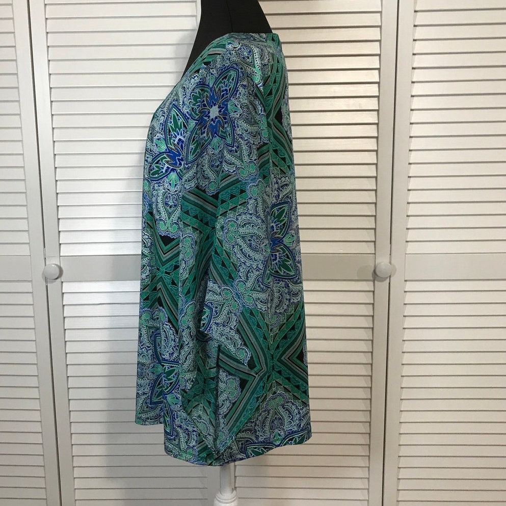 Other Roz & Ali Boho Paisley Sheer Butterfly Flowy Tunic Blouse 2X Size XXL / US 16-18 / IT 52-54 - 2 Thumbnail