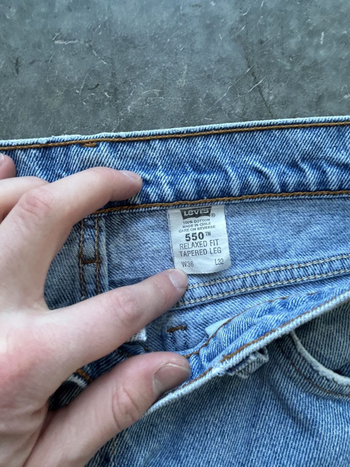 Levi's Vintage 90s Levis 550 Orange Tab Jeans 36x32 Size US 36 / EU 52 - 5 Thumbnail