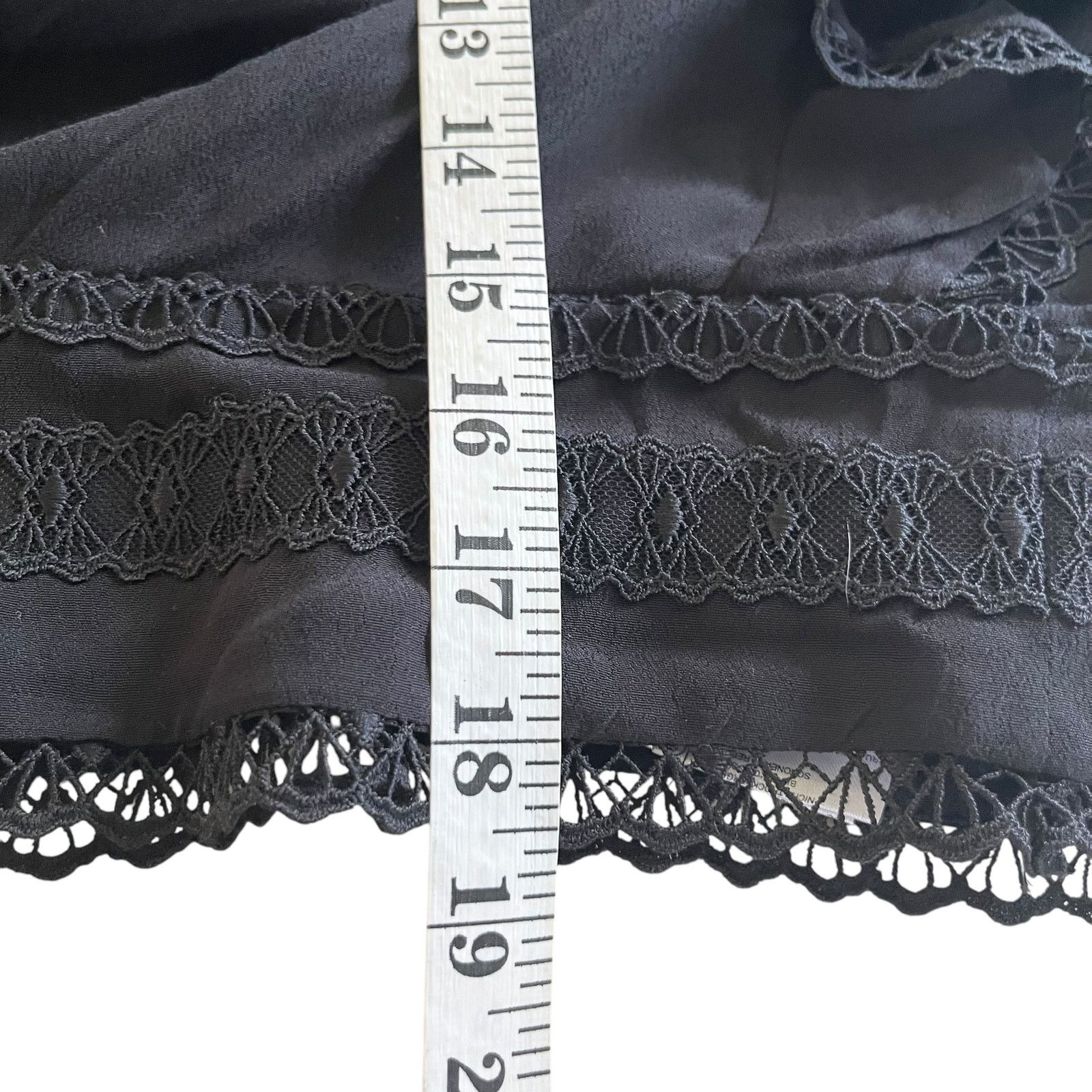 Iro IRO Claw Guipure Lace Trimmed Ruffled Crepe Black Blouse Size S / US 4 / IT 40 - 11 Thumbnail