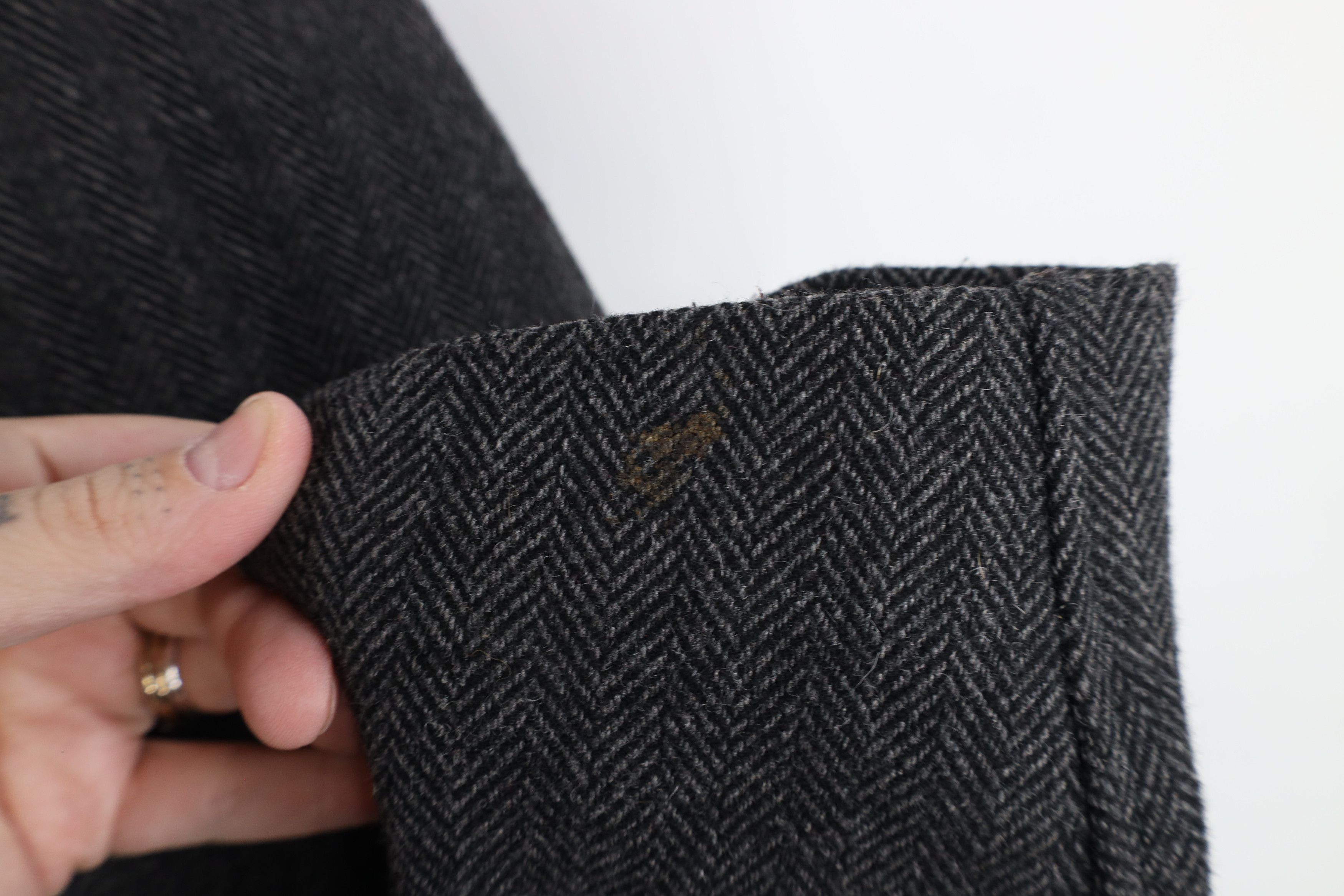 Express × Vintage Express Herringbone Full Zip Overcoat Trench Jacket Gray Size US L / EU 52-54 / 3 - 7 Thumbnail