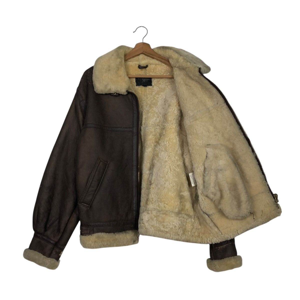 Vintage 🔥VINTAGE MILITARY B 3 LEATHER JACKET SHEARLING BLANKET Size US L / EU 52-54 / 3 - 13 Thumbnail