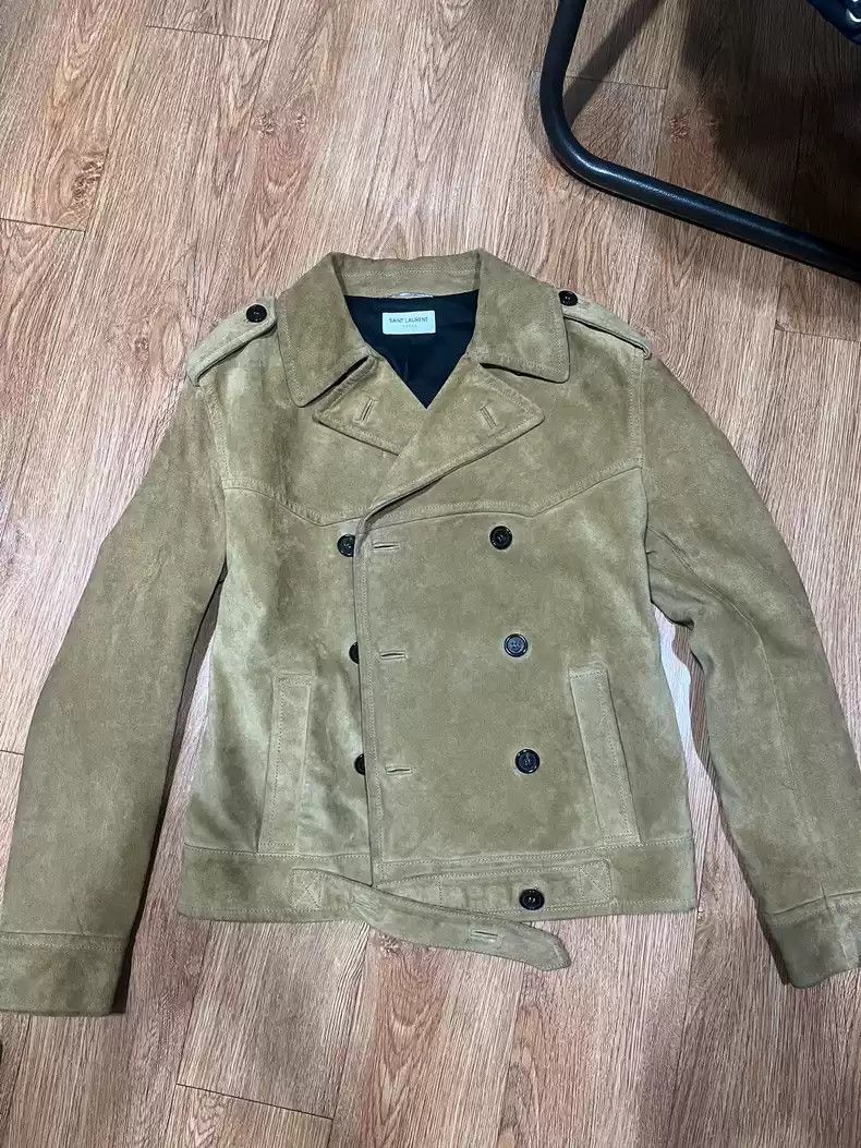 Saint Laurent Paris Saint Laurent Double breasted distressed suede jacket Size US M / EU 48-50 / 2 - 1 Thumbnail