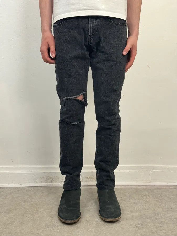 Saint Laurent Paris FW2015 Saint Laurent Black Denim Distressed Jeans Size US 32 / EU 48 - 2 Thumbnail