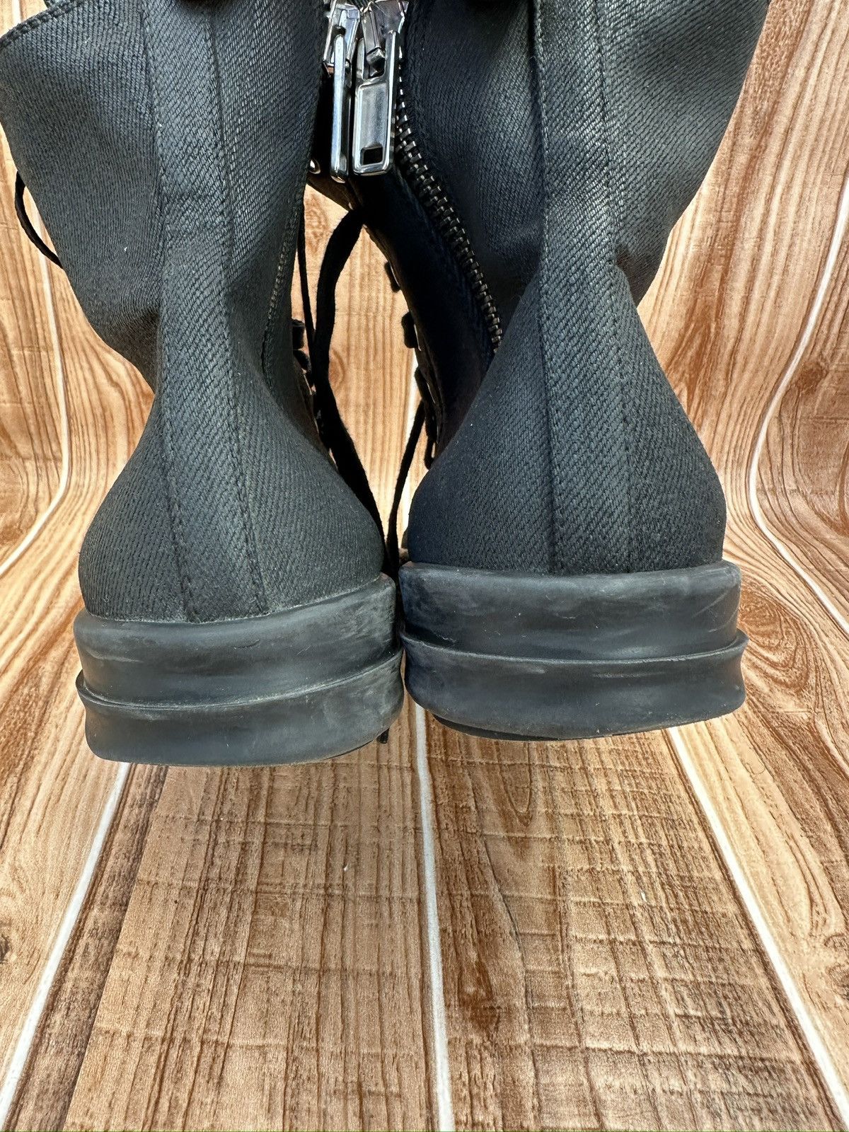 Rick Owens Rick Owens Drkshdw 2016 Black Waxed Canvas Vegan Ramones Size US 7.5 / EU 40-41 - 14 Thumbnail