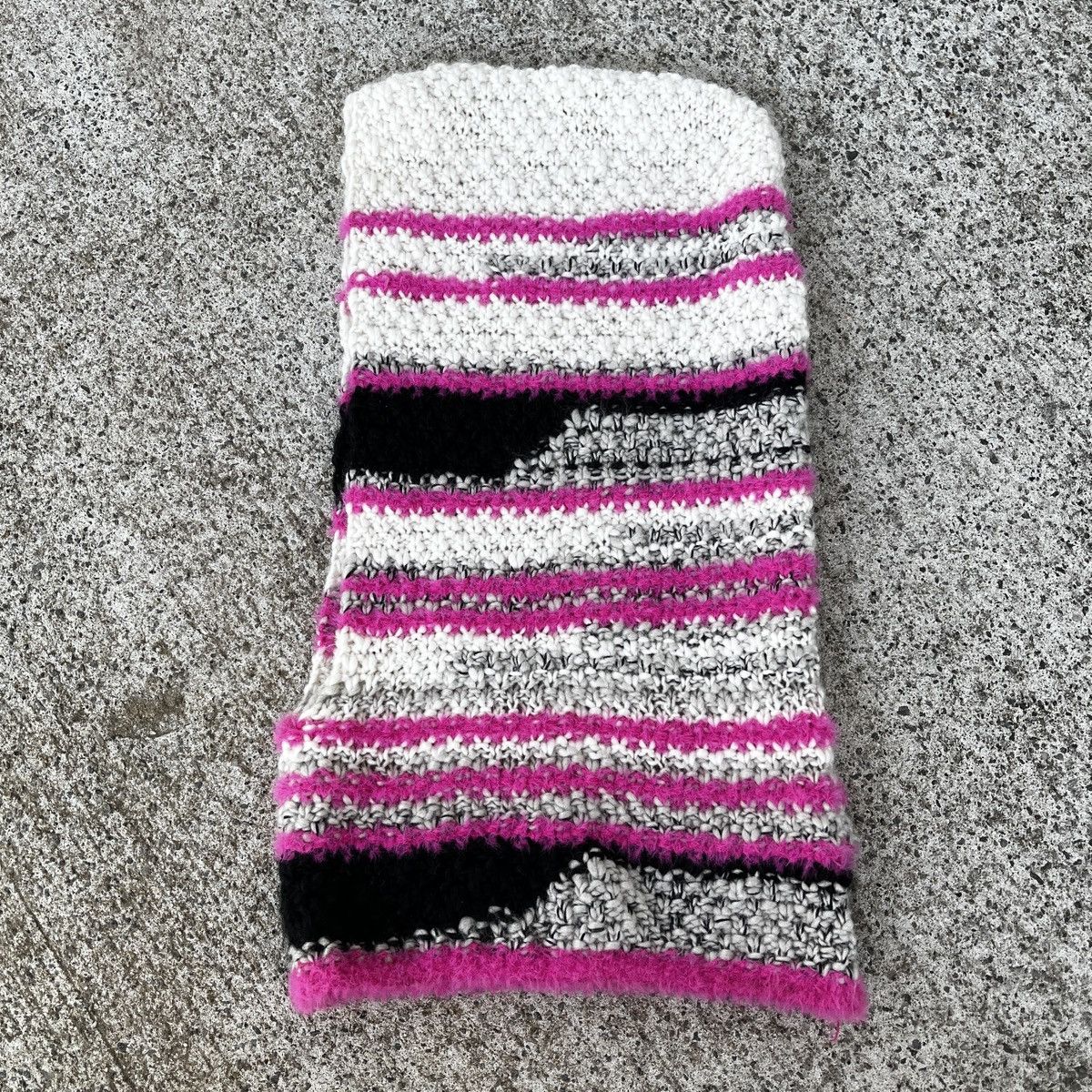Vintage Pink & White Crochet Balaclava Ski Mask Size ONE SIZE - 2 Thumbnail