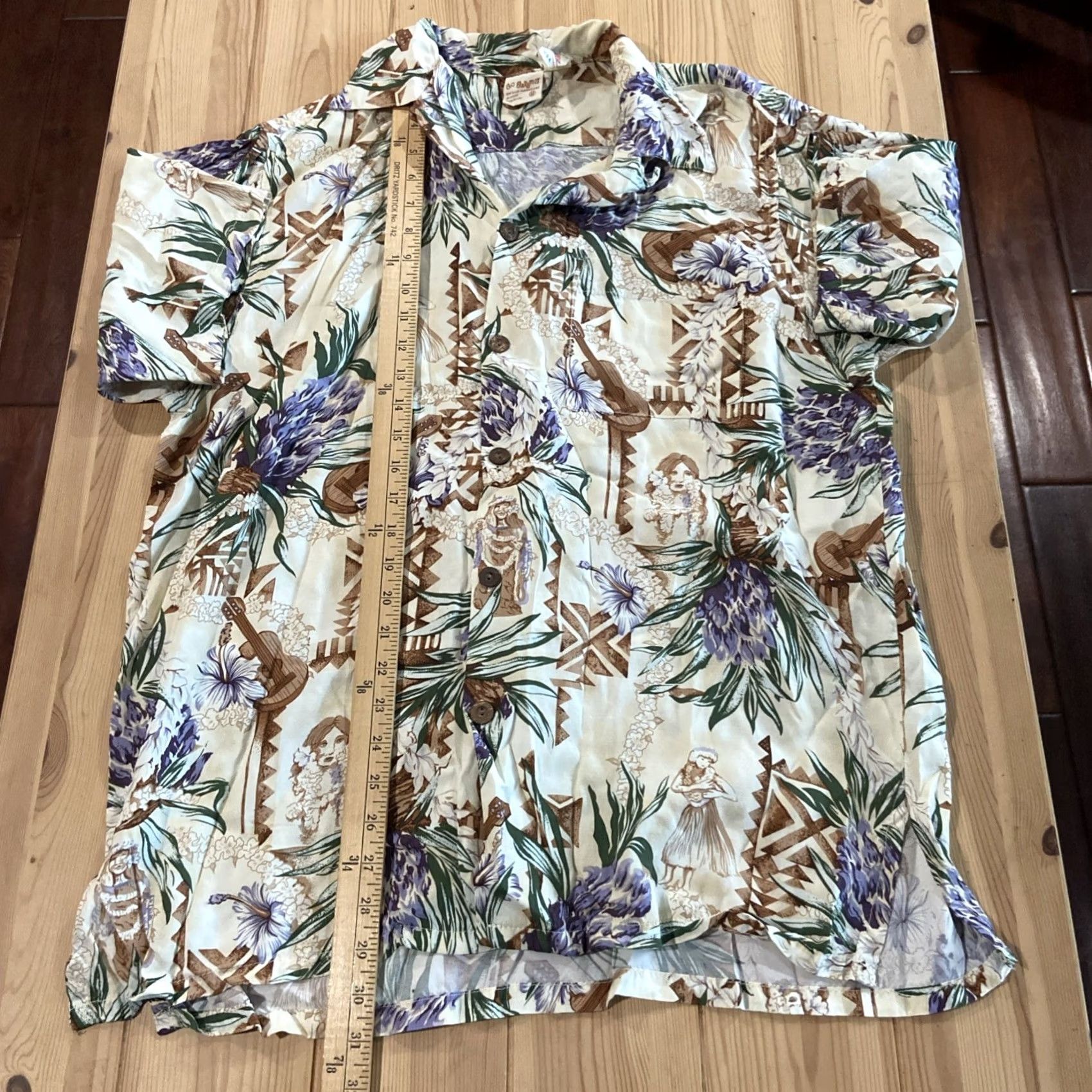 Vivobarefoot VTG Go Barefoot Shirt Men’s Large Collared Short Sleeve Floral Hawaiian Aloha Button-Up Size US M / EU 48-50 / 2 - 4 Thumbnail