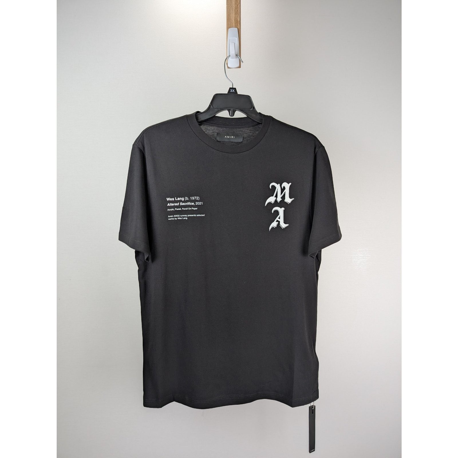 Amiri o1rshd1 Q:3 / Wes Lang Checker Skull Tee T-Shirt in Black Size US XL / EU 56 / 4 - 6 Thumbnail