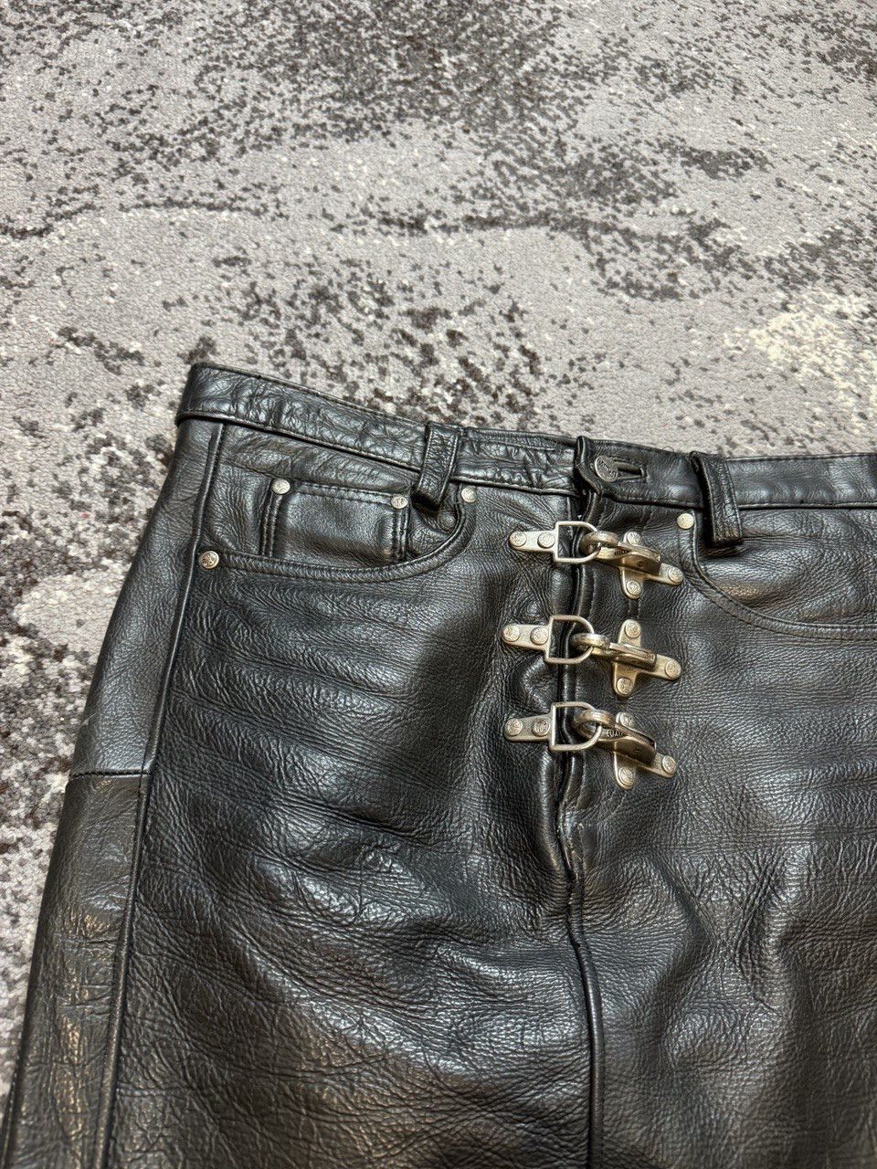 Japanese Brand × Vintage Vintage Y2K BDSM leather Dakota Opium Motorcycle Skirt Cust Size US 28 / EU 44 - 3 Thumbnail