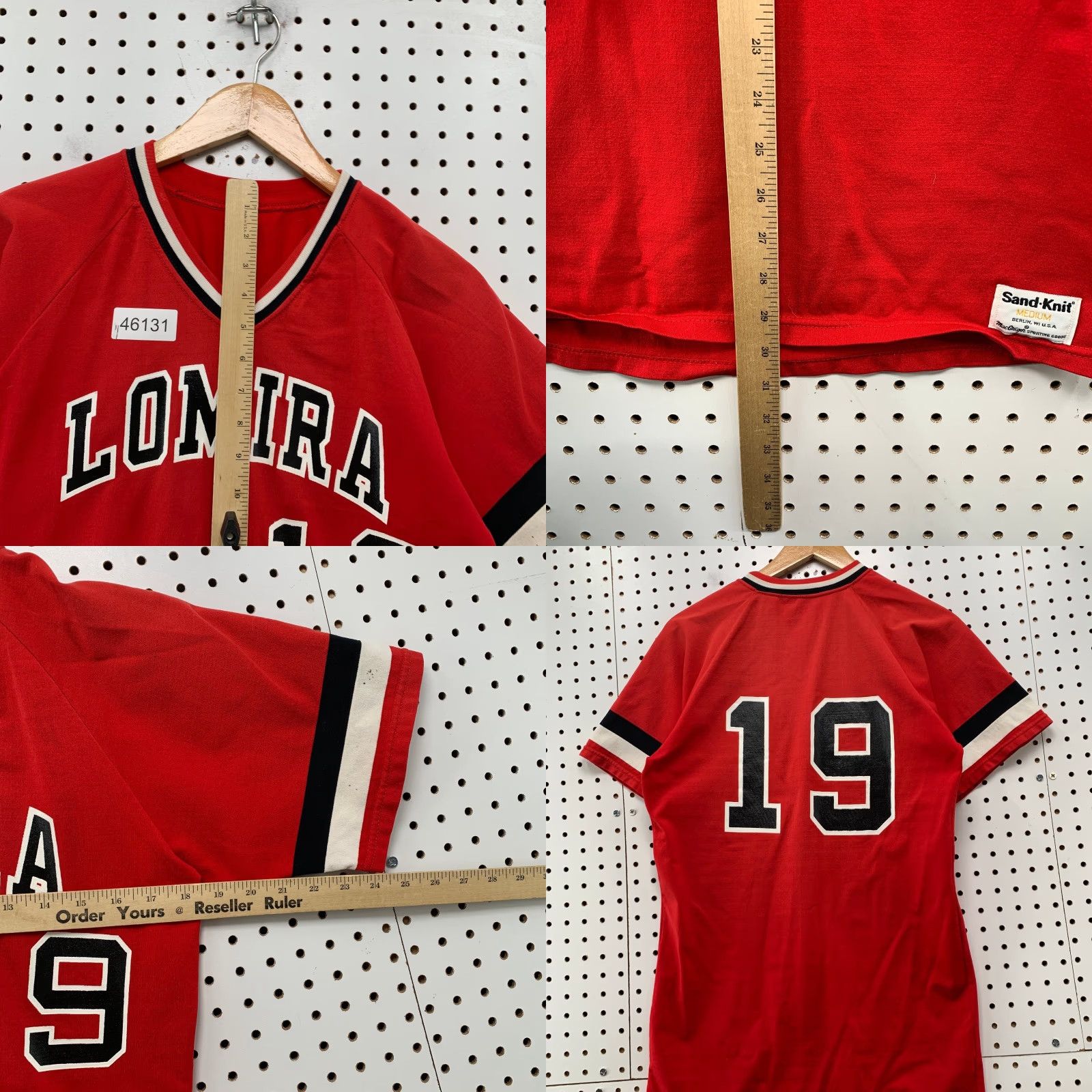 Vintage VINTAGE Sand Knit Baseball Jersey Mens M Red 70s 19 Made USA Size US M / EU 48-50 / 2 - 8 Thumbnail