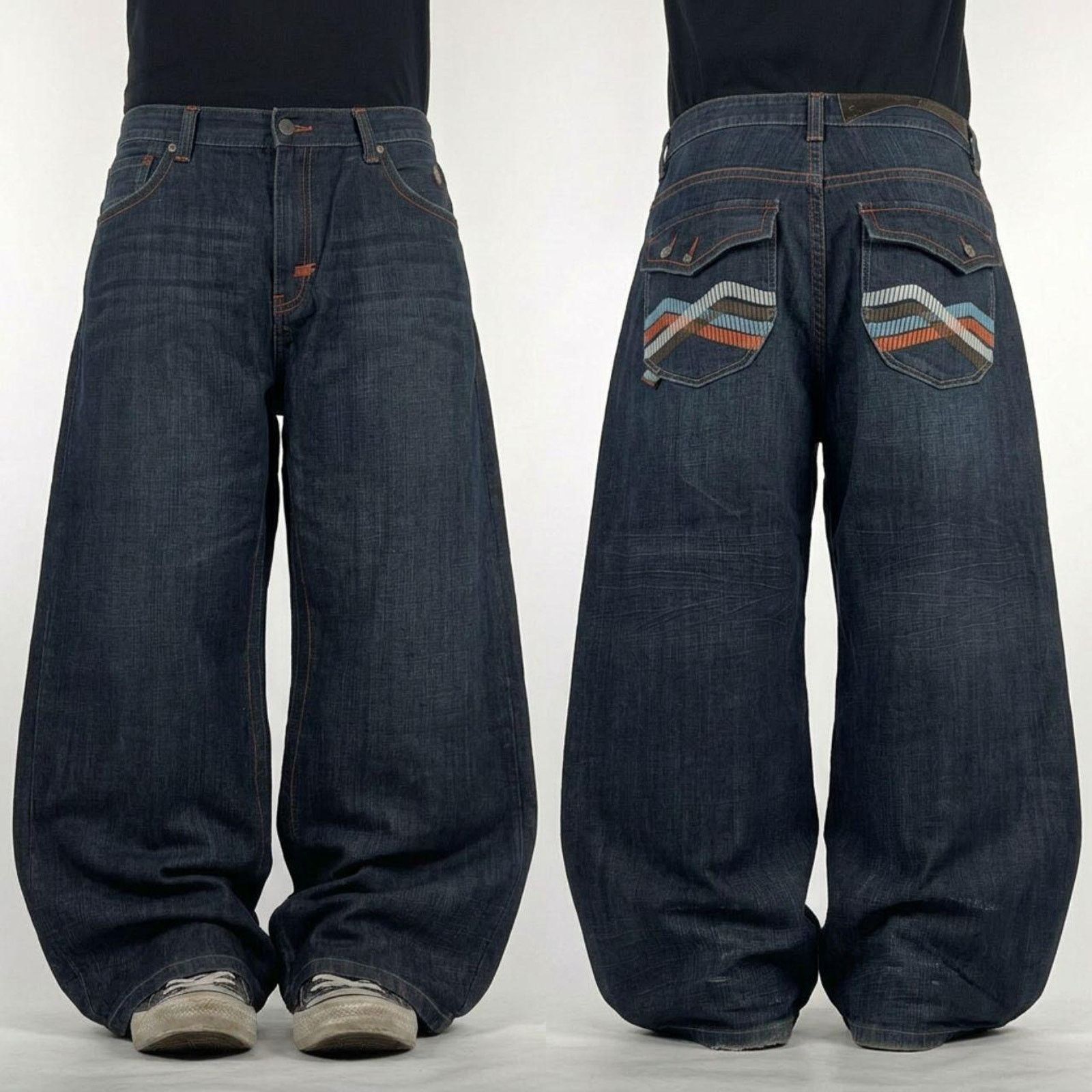 Akademiks Y2k baggy embroidered jeans | Grailed