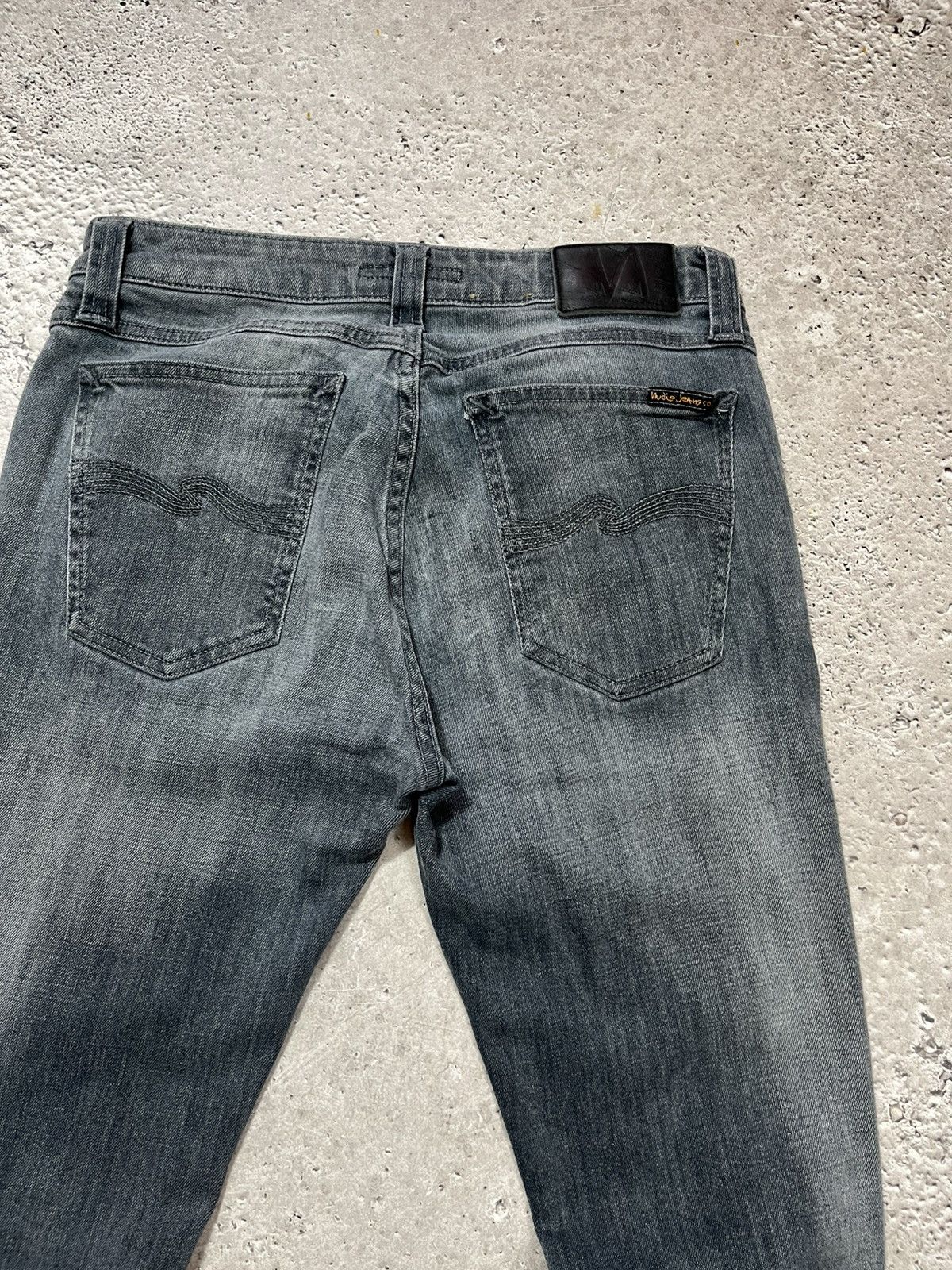 Nudie Jeans Nudie Jeans W29 L30 Grey Washed Skinny Fit Stretch Denim Size US 29 - 4 Thumbnail