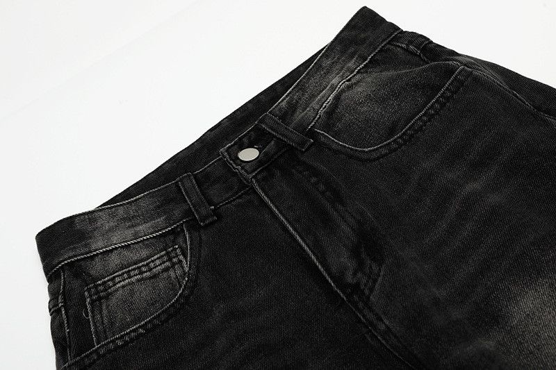 Jean Men's loose straight leg casual washed distressed jeans Size US 32 / EU 48 - 3 Thumbnail