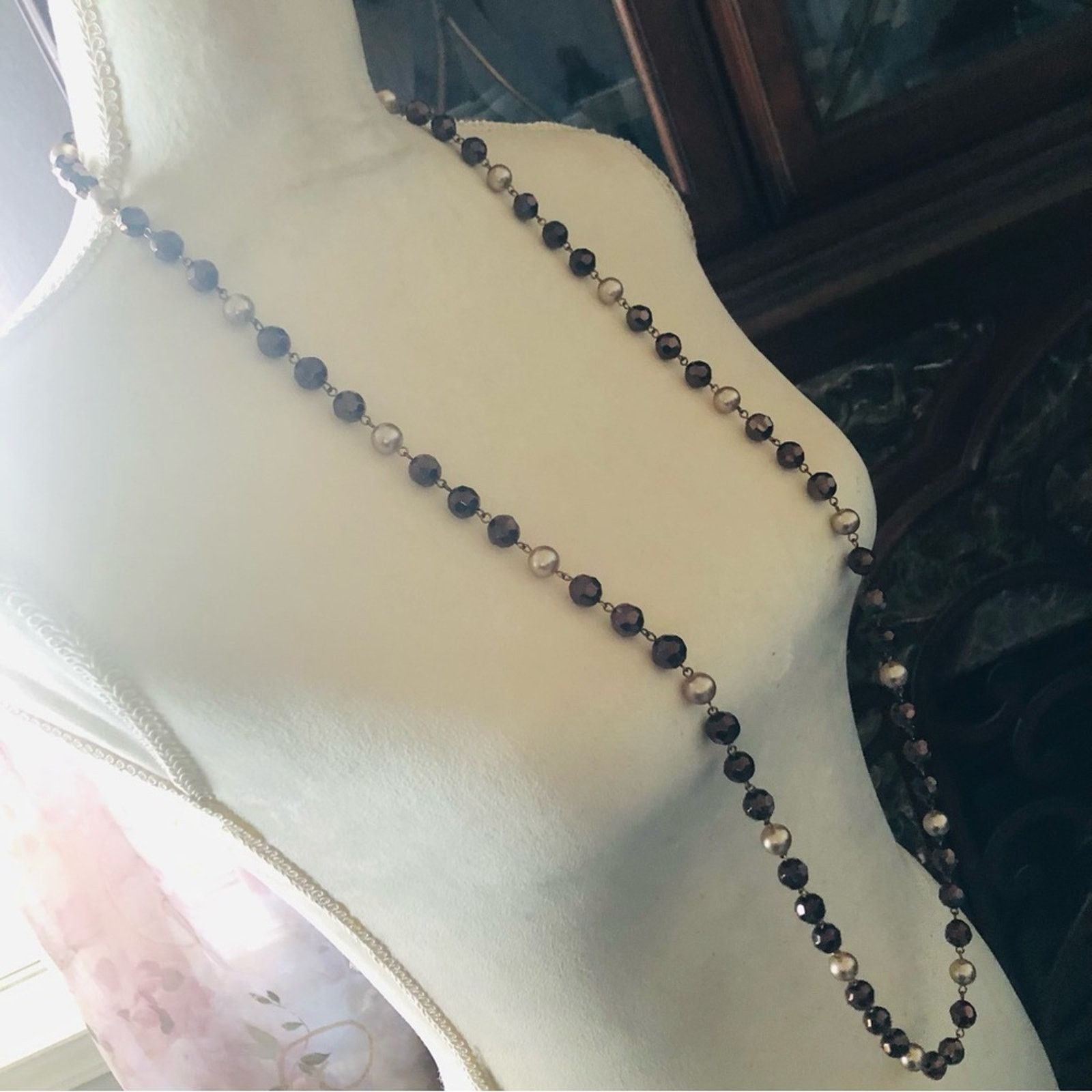 Vintage Vintage salvaged chunky bead and pearl long length necklace Size ONE SIZE - 4 Thumbnail