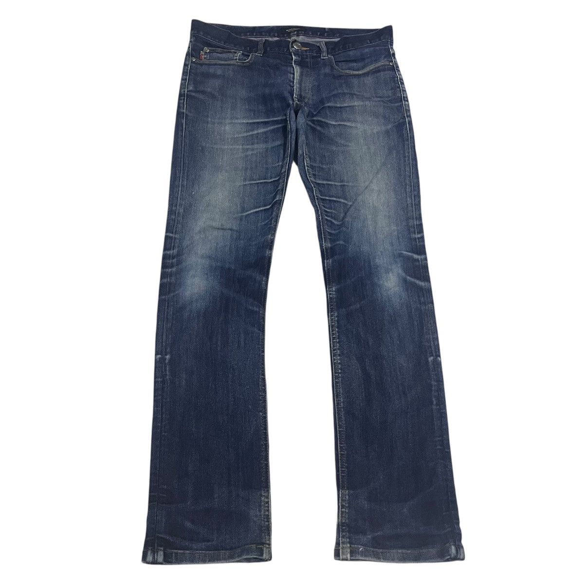 If Six Was Nine × Japanese Brand × Le Grande Bleu (L.G.B.) VINTAGE BURBERRY WASHED BLUE HONEYCOMB DENIM PANTS Size US 35 - 1 Thumbnail