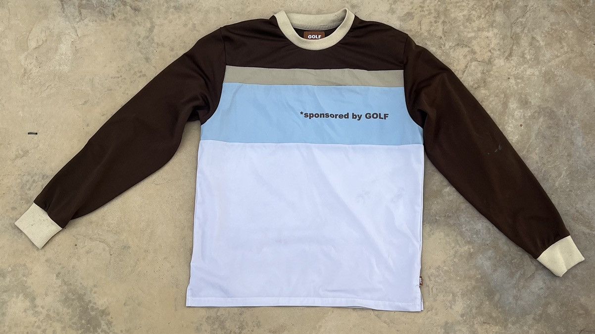 Image of Golf Wang Long Sleeve in Brown/White/Blue, Men's (Size Small)