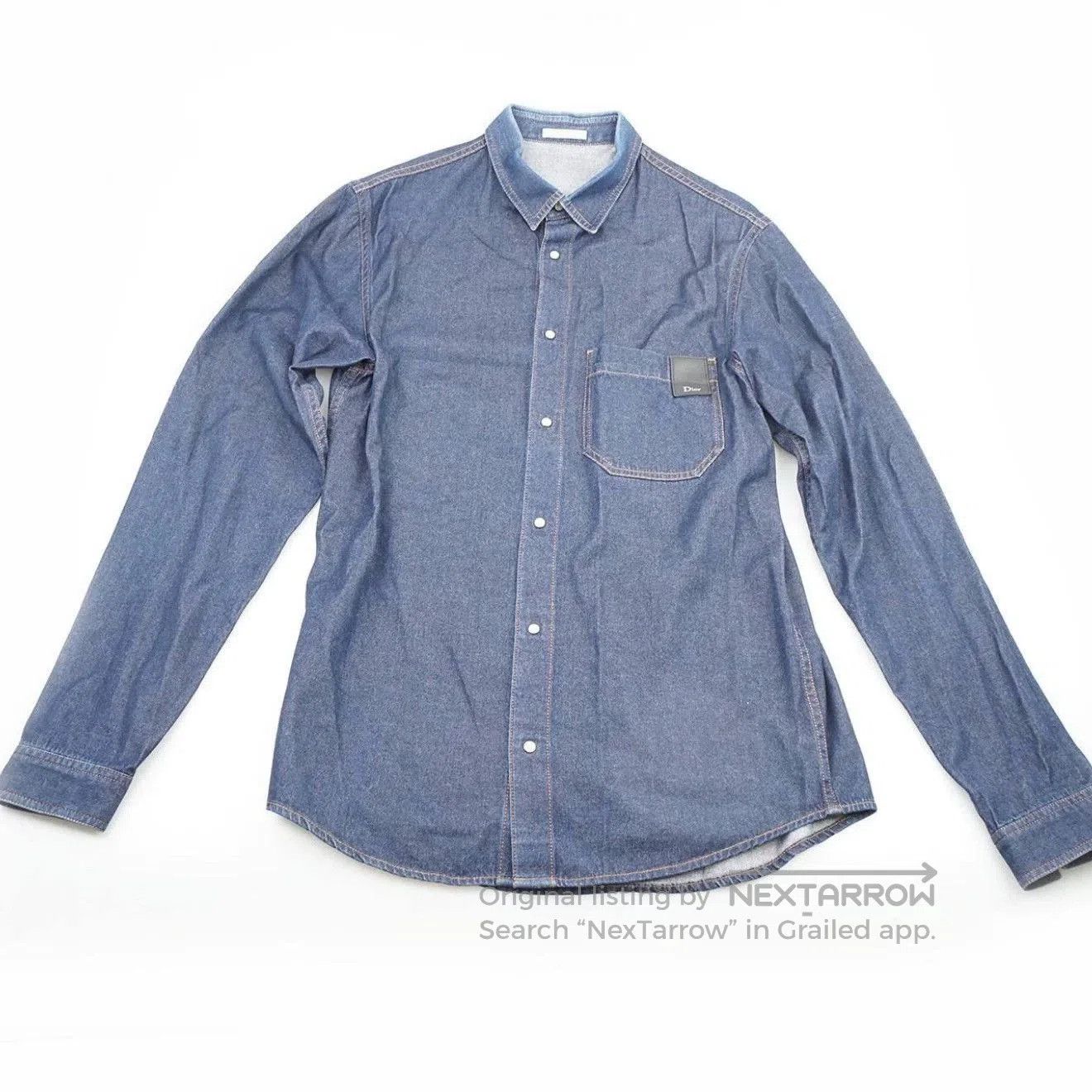 Dior dior logo cotton denim long sleeve shirt. Size US M / EU 48-50 / 2 - 1 Thumbnail