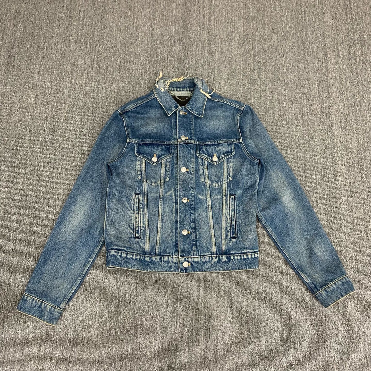 Balenciaga Balenciaga Blue Washed Denim Jacket Size US S / EU 44-46 / 1 - 1 Thumbnail