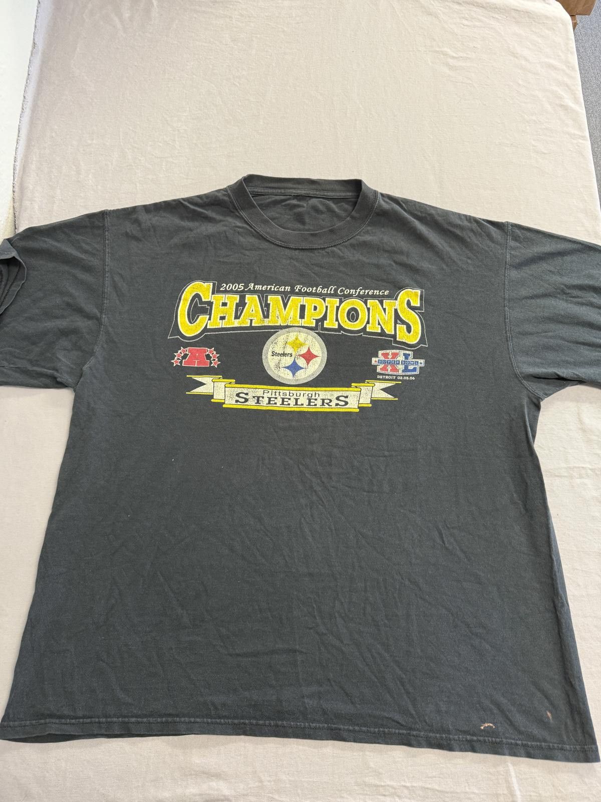 Designer Faded NFL Pittsburger Steelers T-shirt 2005 AFC Champs XL Size US XL / EU 56 / 4 - 1 Thumbnail
