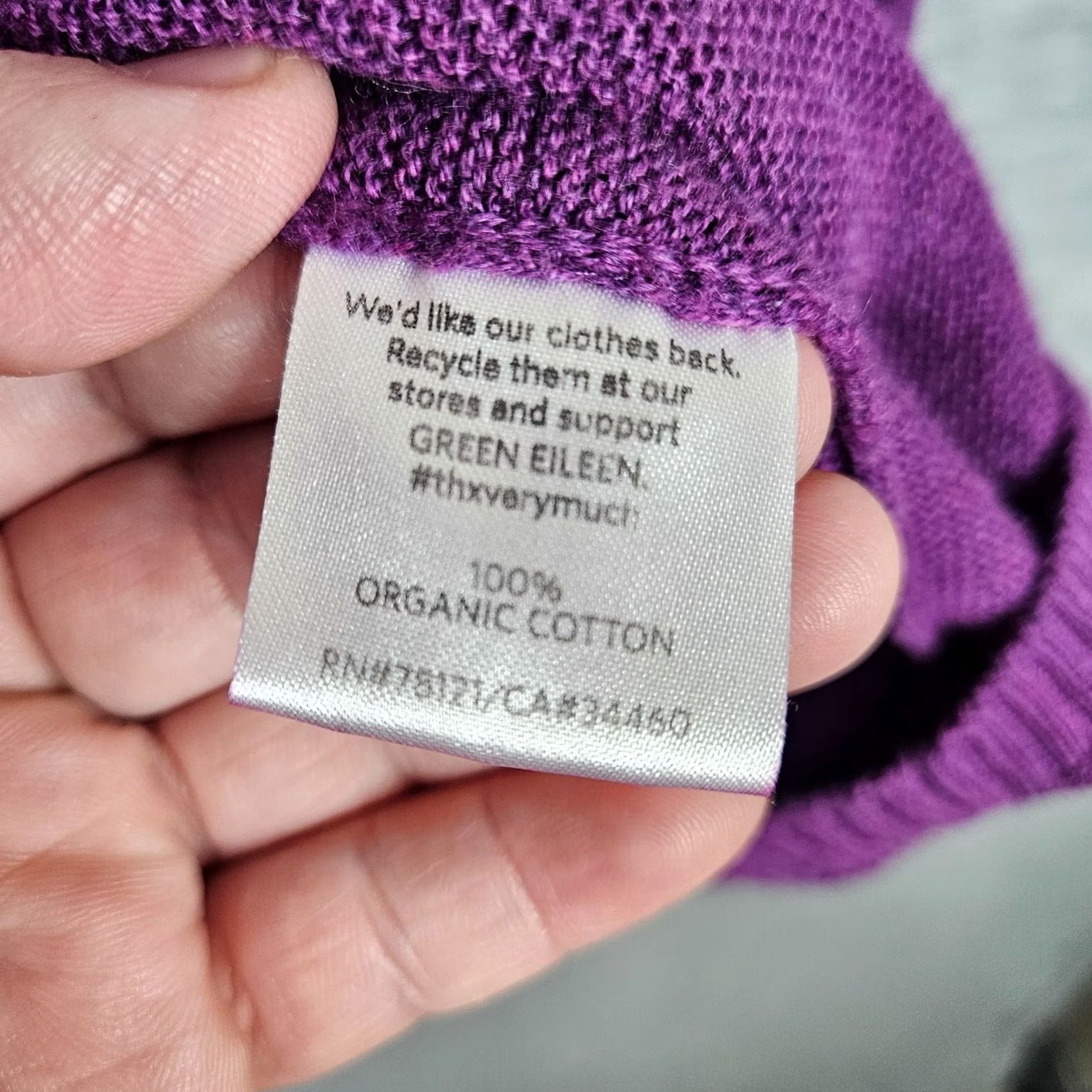 Eileen Fisher Eileen Fisher Women's Purple Pullover Light Weight Sweater L Knit Cotton Cardigan? Size L / US 10 / IT 46 - 6 Thumbnail