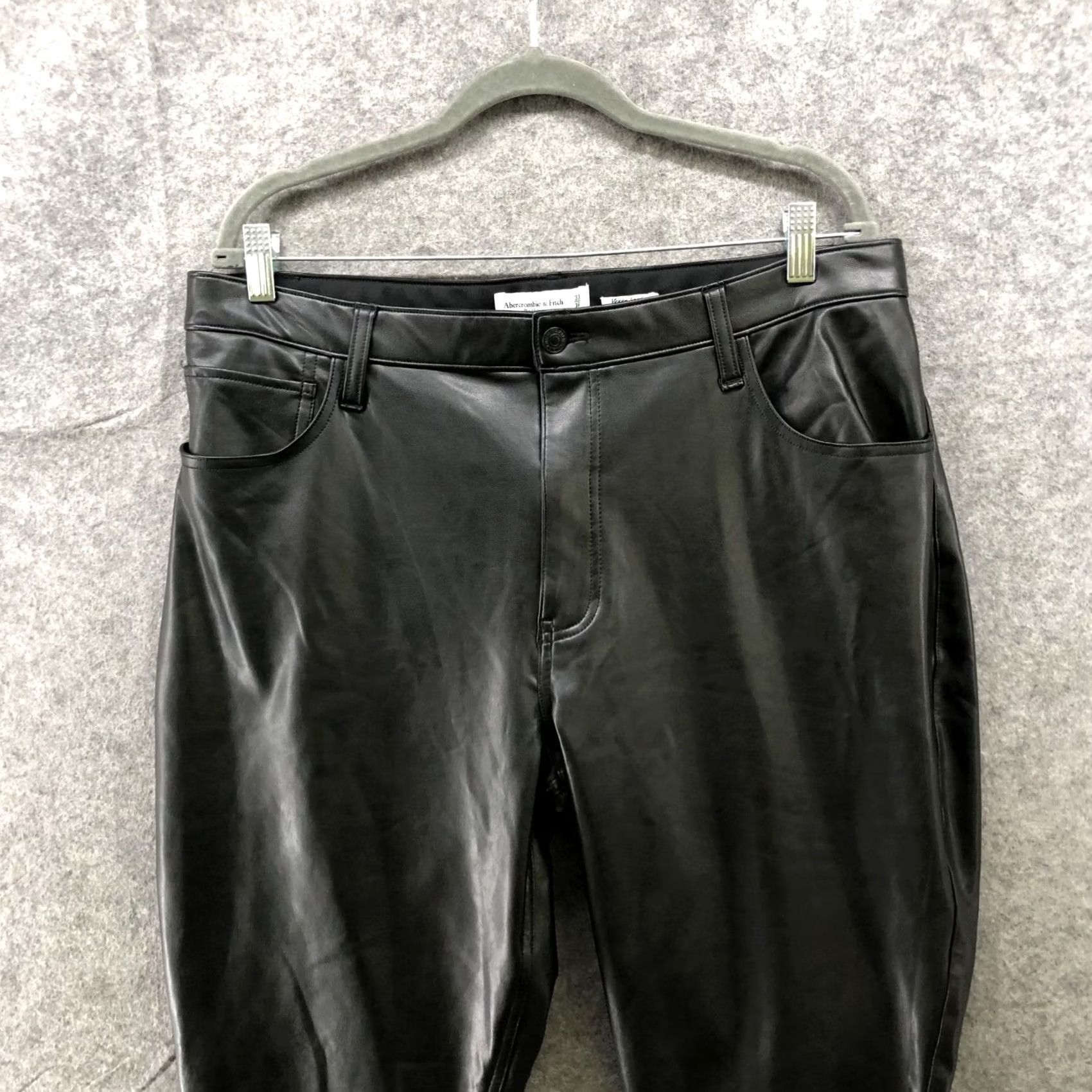 Abercrombie & Fitch Abercrombie & Fitch Skinny Pants Womens Black High Rise 33 / 16 Vegan Leather Size 24" / US 00 / IT 34 - 3 Thumbnail
