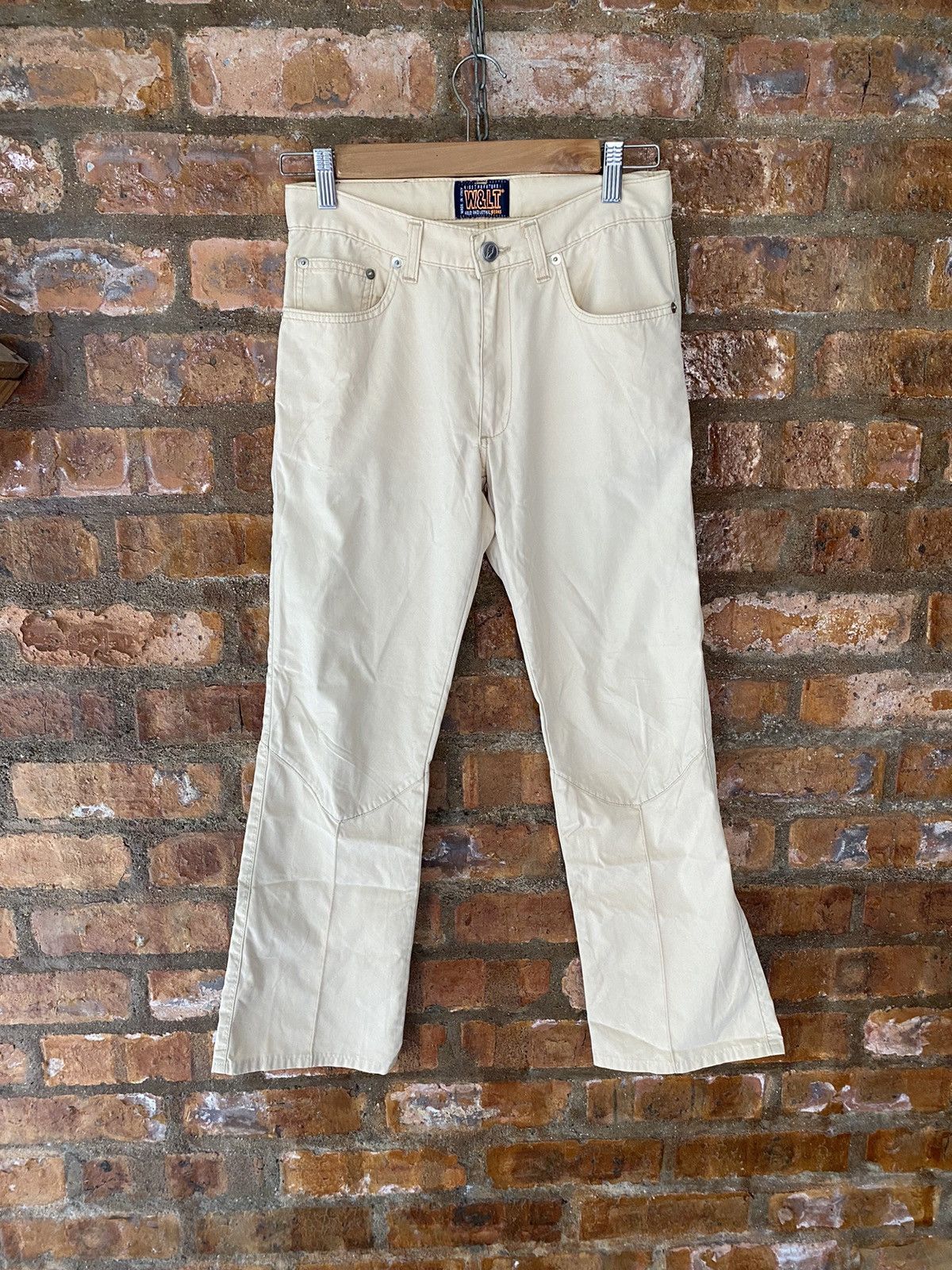 W&LT × Walter Van Beirendonck 2000s W&LT leg hagi cream pants Size US 27 - 2 Thumbnail
