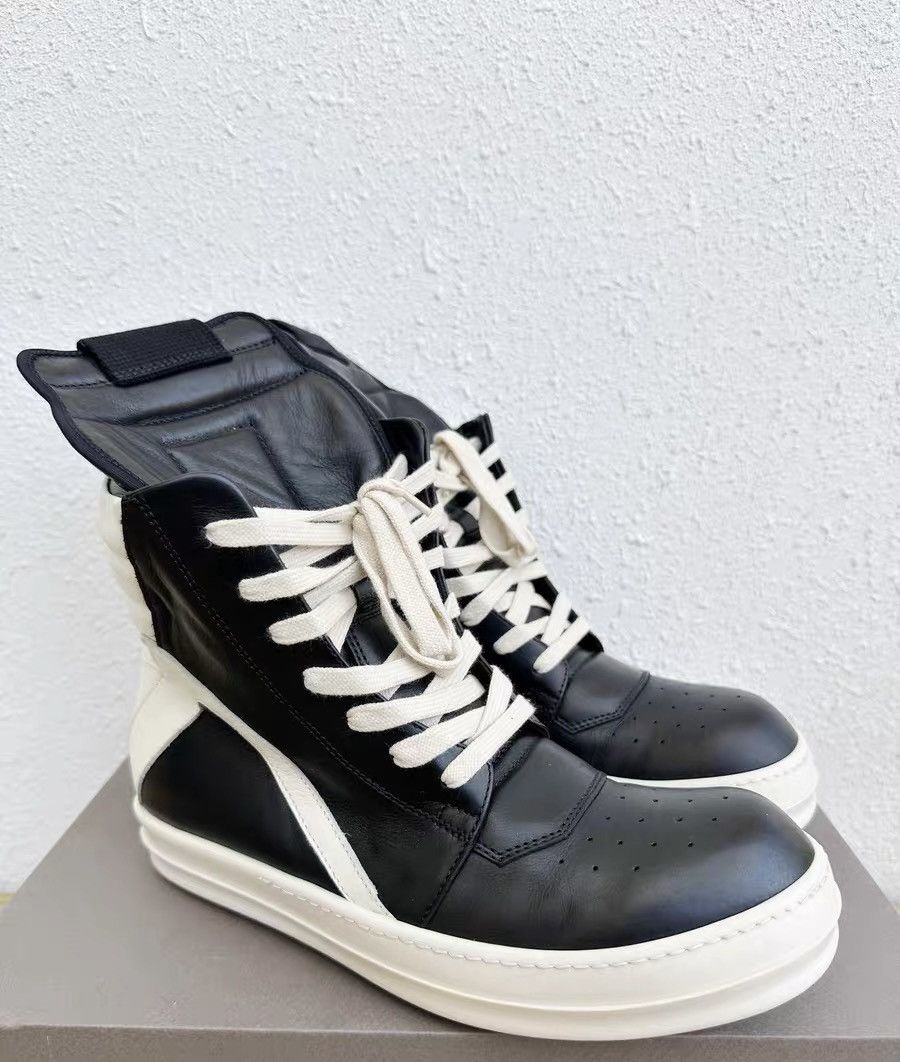 Rick Owens Rick Owens Geobasket leather high-top classic Size US 7.5 / EU 40-41 - 4 Thumbnail