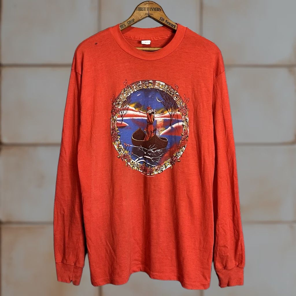 Vintage VINTAGE Grateful Dead Blues for Allah Long Sleeve Shirt Mens L Red 1980s Graphic Tee Cotton Blend USA Size US L / EU 52-54 / 3 - 1 Thumbnail