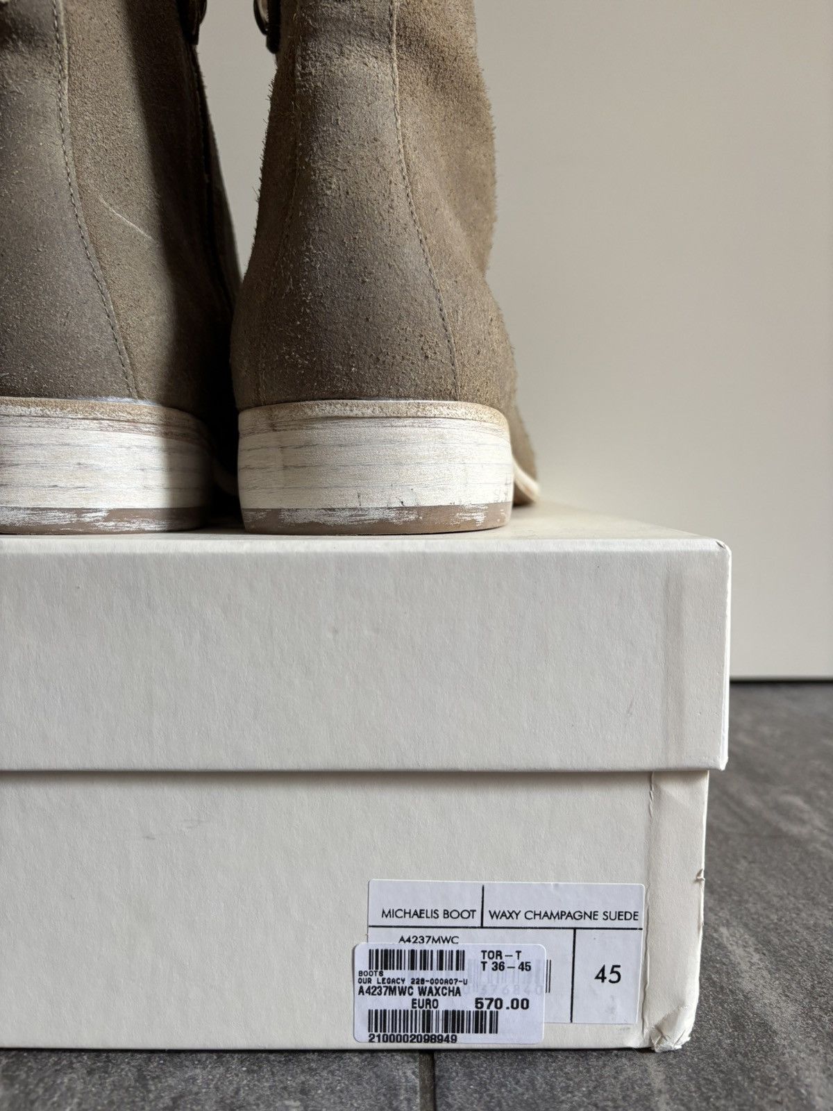 Our Legacy Our Legacy Michealis Boot waxy champagne suede leather Size US 12 / EU 45 - 4 Thumbnail