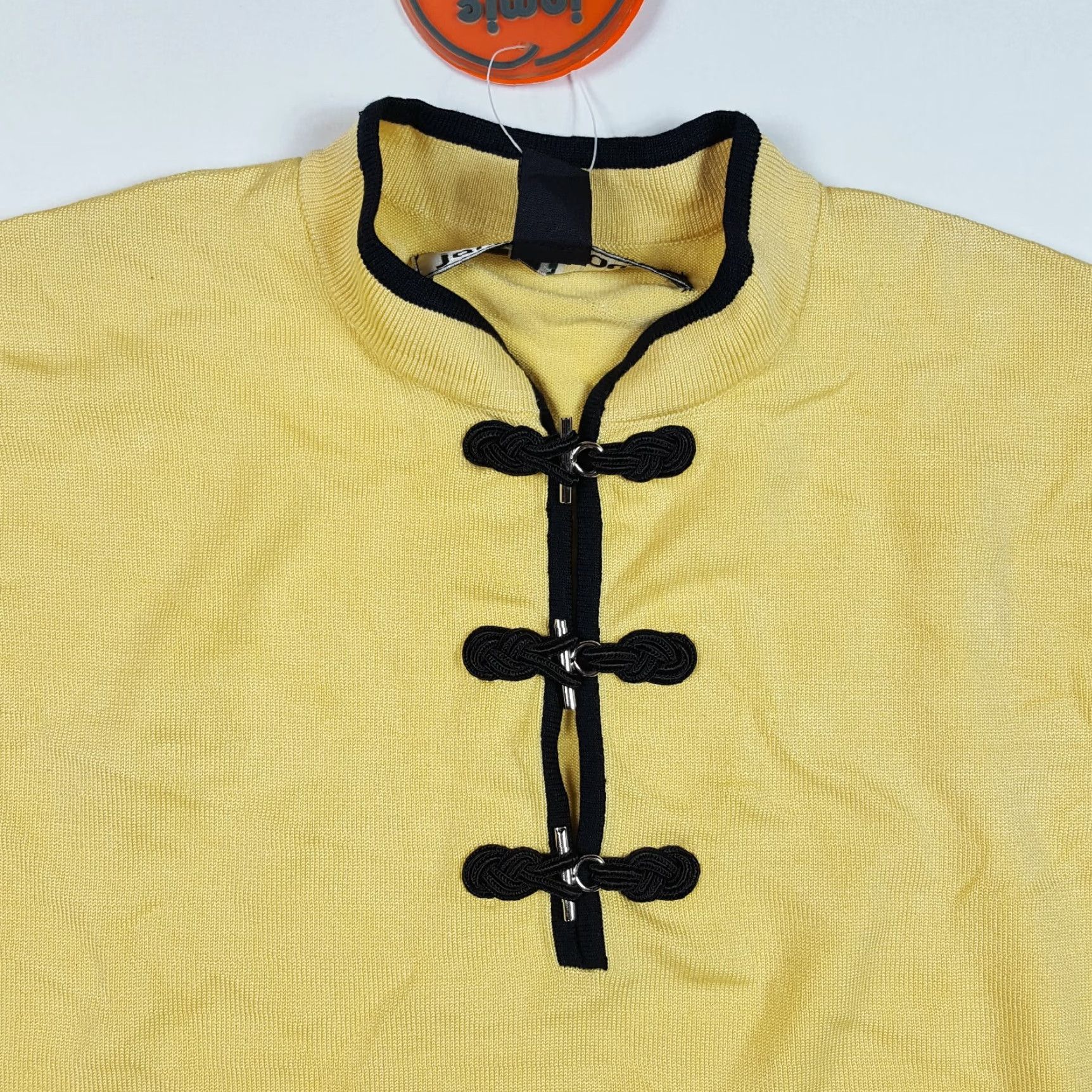 Vintage VINTAGE Jamie Sadock Top Kimono Women's Size S Yellow Silk Knit Luxury Polo Preppy 90s Womens Size S / US 4 / IT 40 - 2 Thumbnail