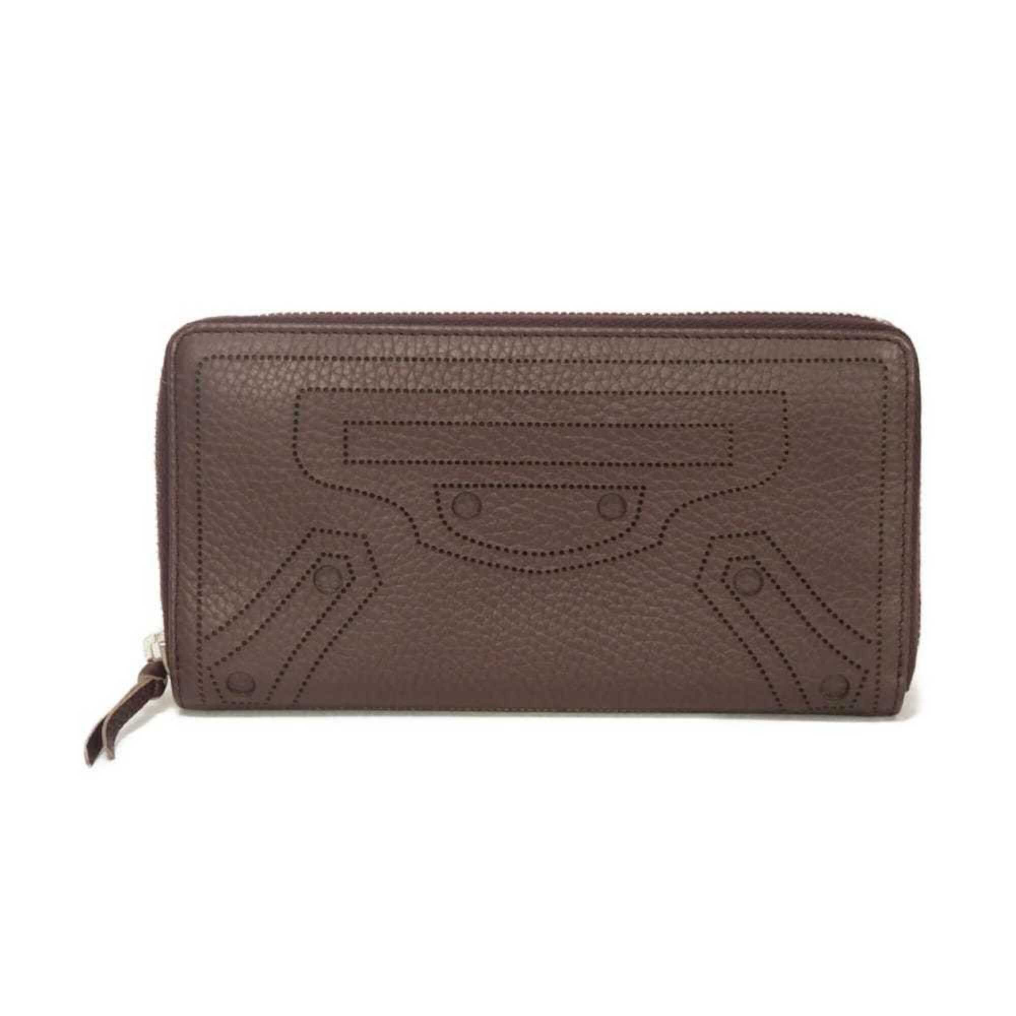Balenciaga Balenciaga Classic Continental Wallet (Old Model), Round Zipper, Perforated, Bordeaux, 443521 DQOIN 6130, Men's & Women's Size ONE SIZE - 1 Thumbnail