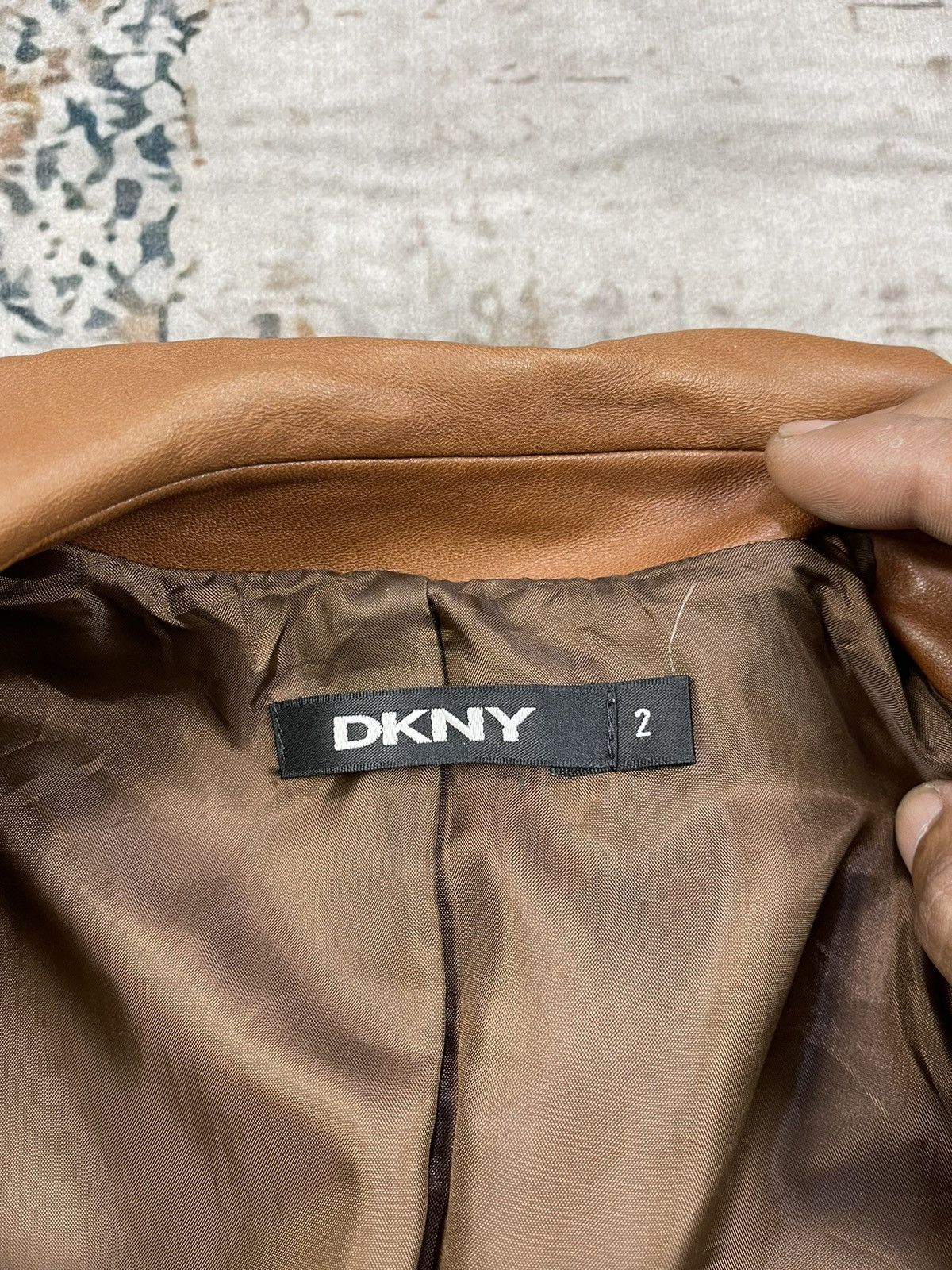 DKNY DKNY Sheepskin Single Breasted Leather Blazer Size XS / US 0-2 / IT 36-38 - 13 Thumbnail