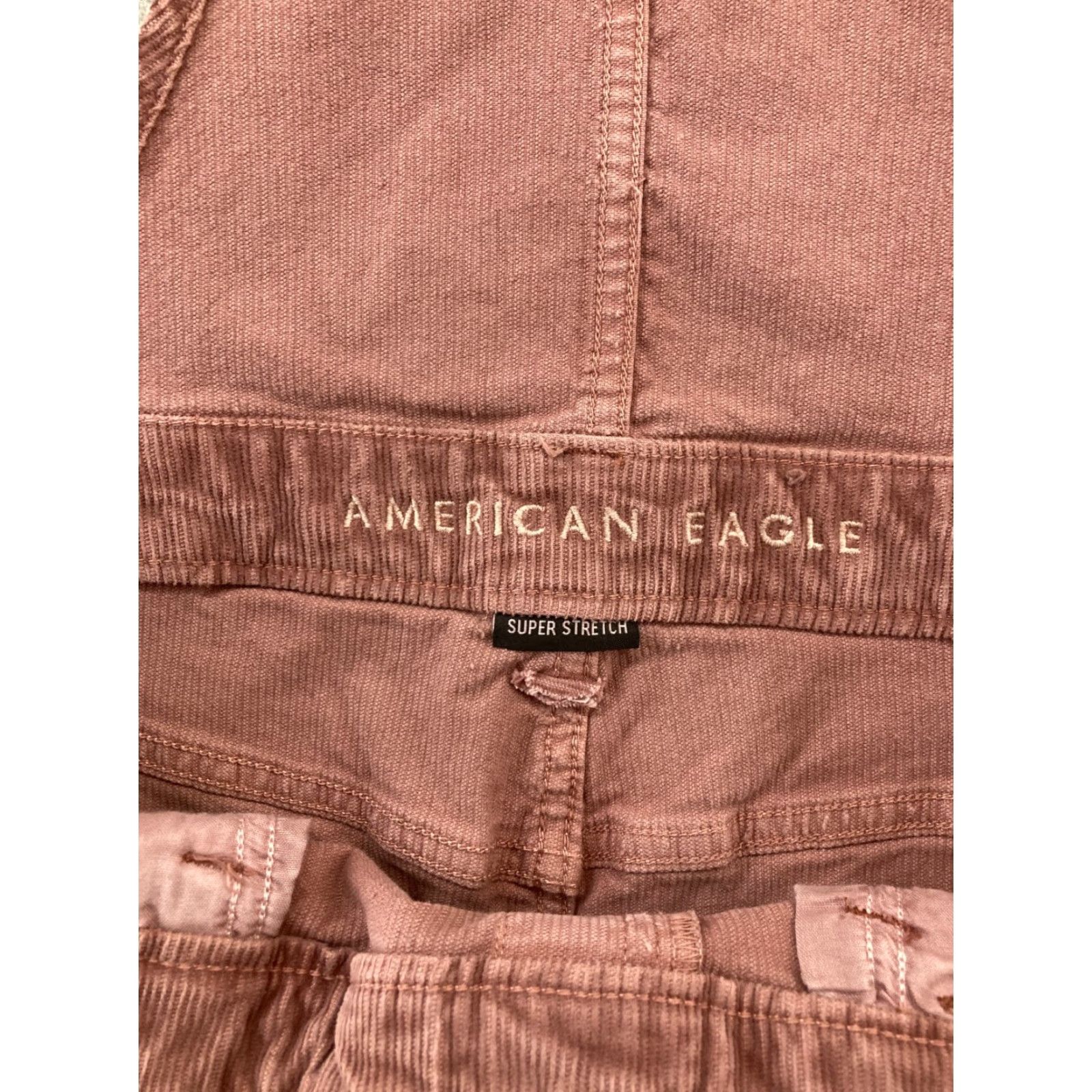 American Eagle Outfitters VINTAGE American Eagle Outfitters Overall Skirt Womens XS Pink Corduroy Casual Short Pockets Stretch Size 26" / US 2 / IT 38 - 2 Thumbnail