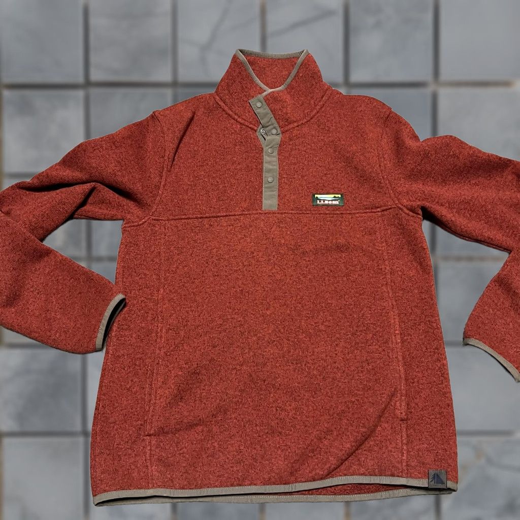 Vintage L.L. Bean Snap Fleece Mens Small Pullover Red Sweatshirt Sweater 298050 Size US S / EU 44-46 / 1 - 1 Thumbnail