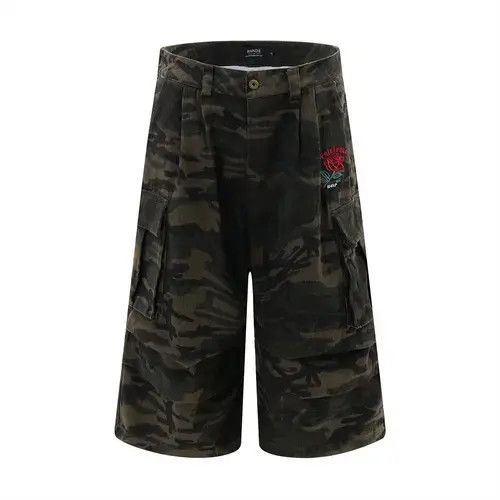 Other Men's oversize embroidered rose camouflage denim shorts Size US 32 / EU 48 - 1 Thumbnail