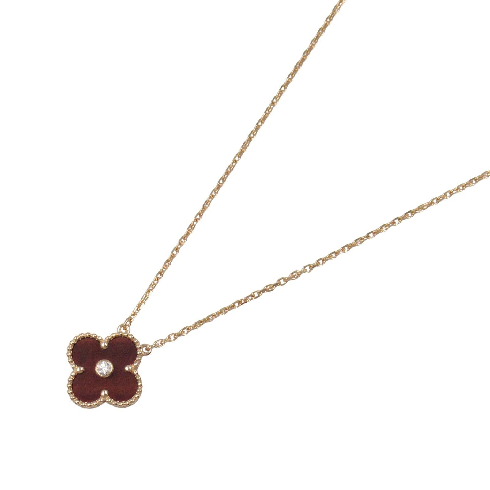 Van Cleef & Arpels Van Cleef Arpels Alhambra Necklace Bullseye K18Pg (Pink Gold) Diamond Clear Brown Size ONE SIZE - 1 Thumbnail
