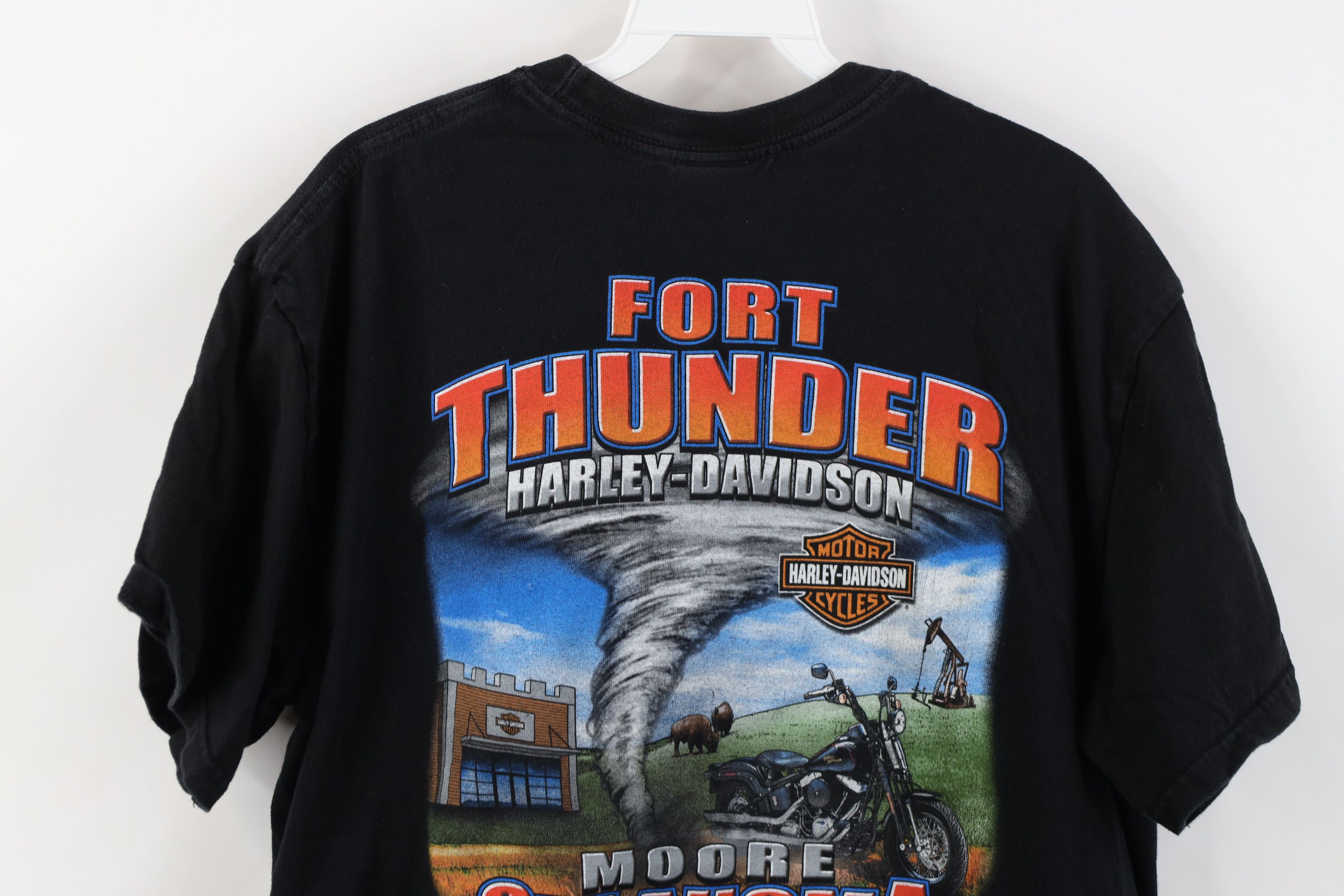 Harley Davidson Vintage Y2K Harley Davidson Spell Tornado Oklahoma T-Shirt Size US XL / EU 56 / 4 - 13 Thumbnail