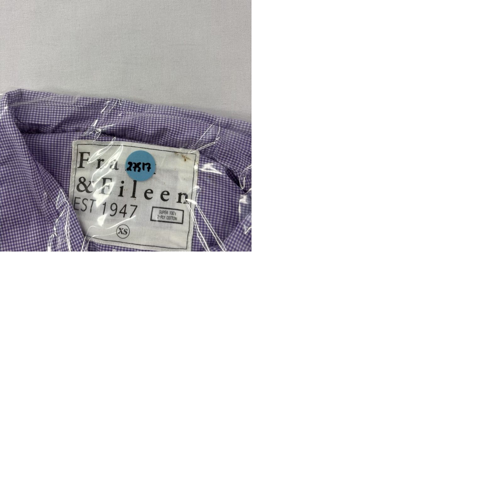 Vintage Frank & Eileen Shirt Womens XS Purple Gingham Check Button-Up Cotton Size XS / US 0-2 / IT 36-38 - 9 Thumbnail