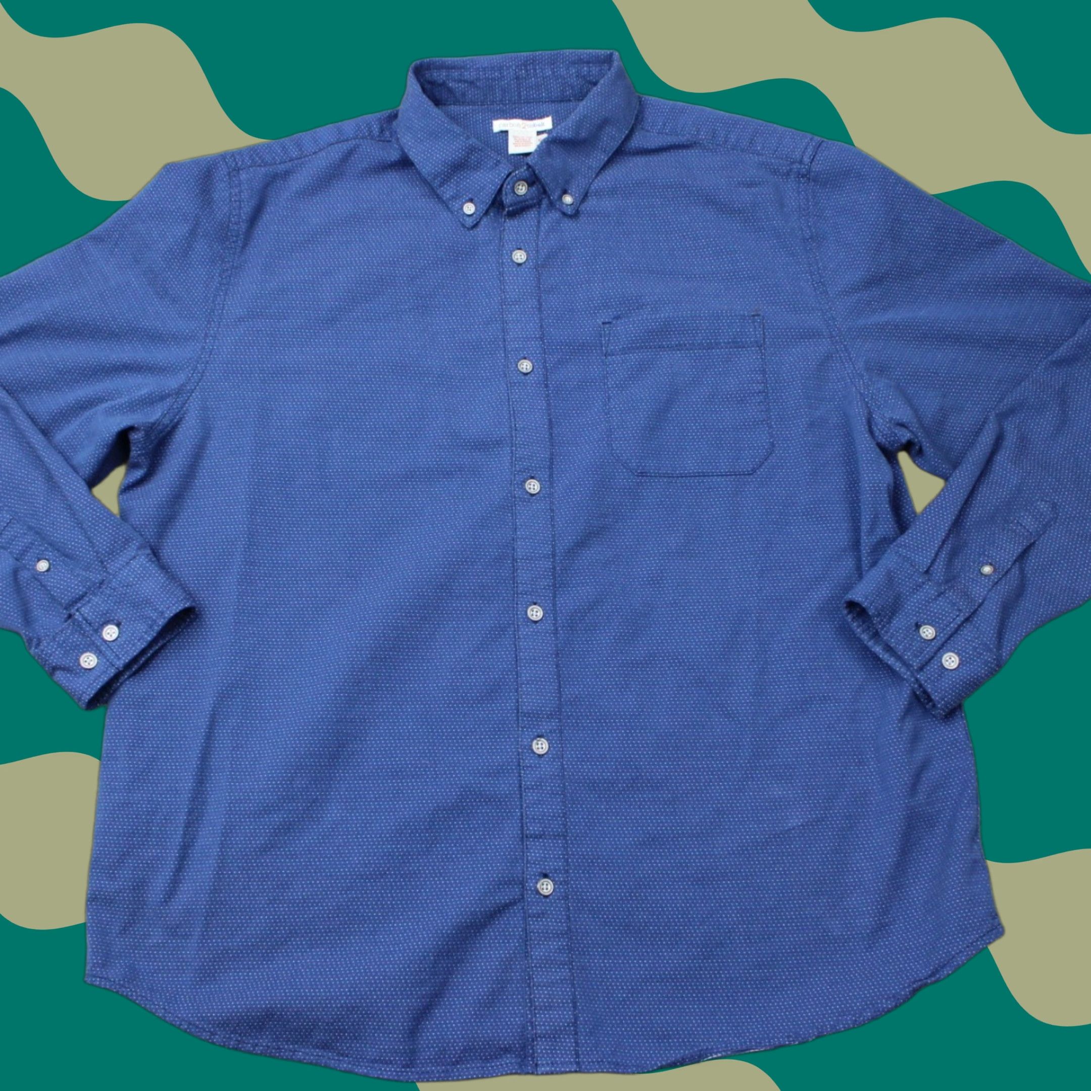 Carbon2Cobalt Carbon 2 Cobalt Shirt Men XL Blue Geometric 100% Cotton Button-Up Long Sleeve Size US XL / EU 56 / 4 - 1 Thumbnail